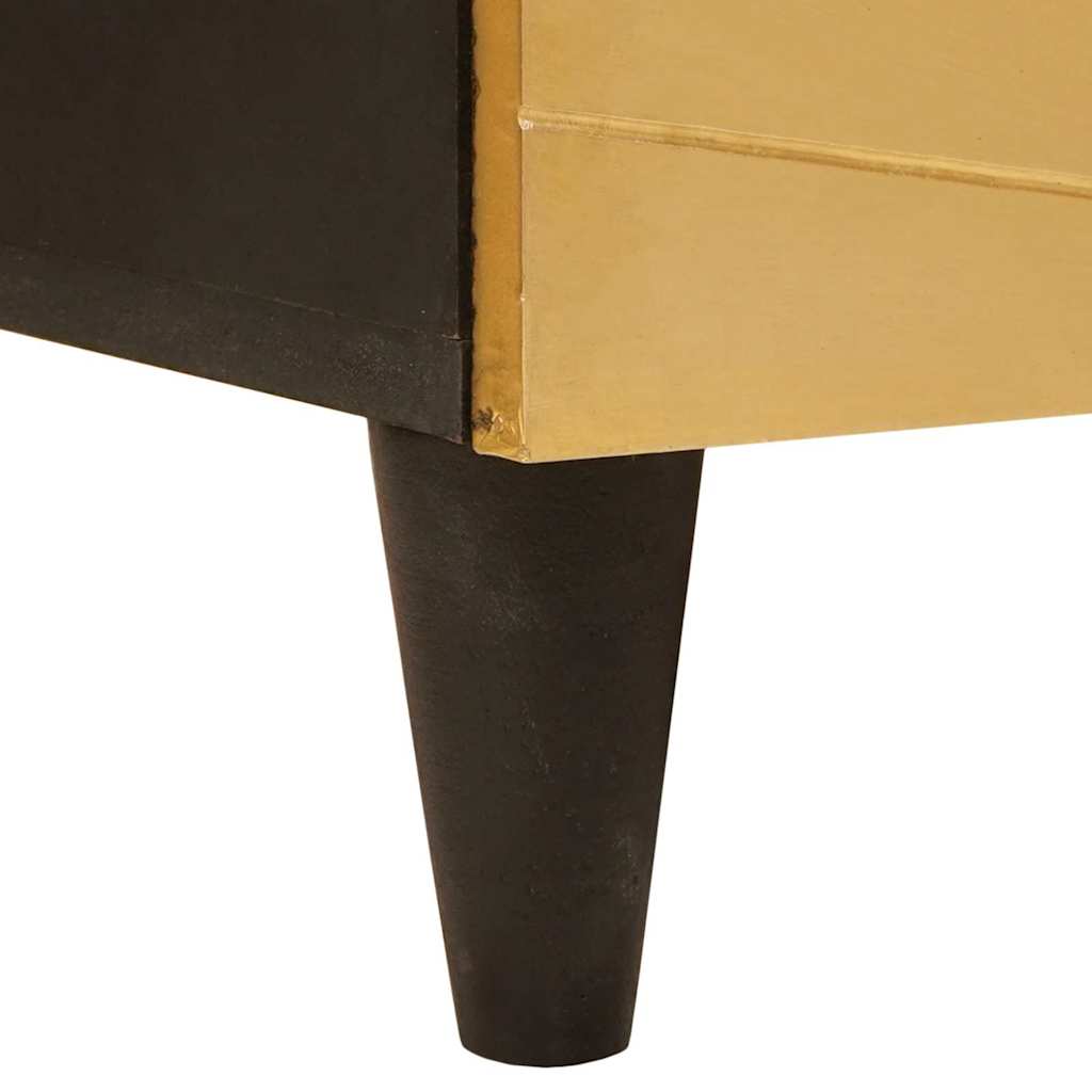 Sideboard Schwarz und Gold 60 x 33 x 75 cm Massivholz Mango