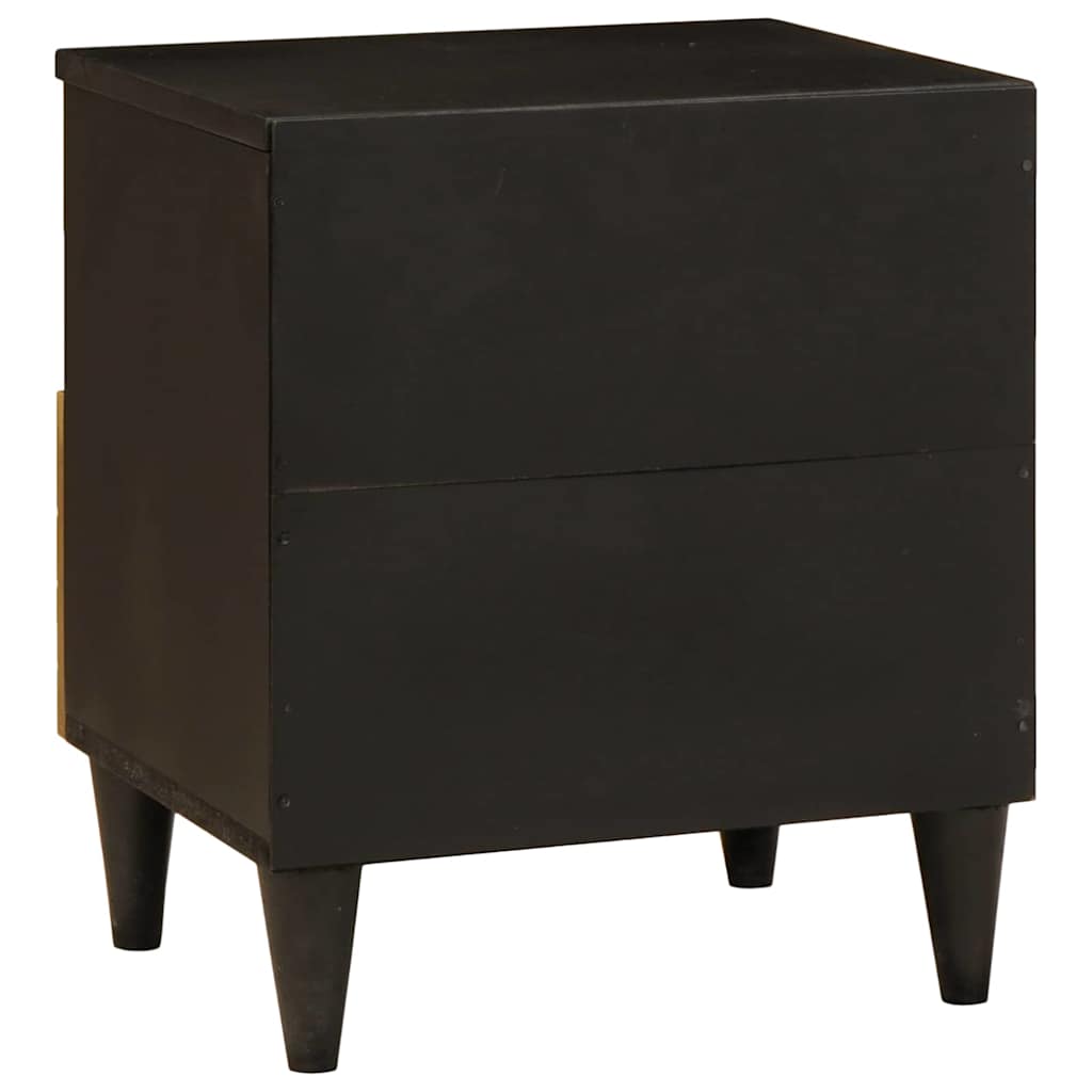 Nachttisch Schwarz und Gold 40 x 33 x 46 cm Holzwerkstoff