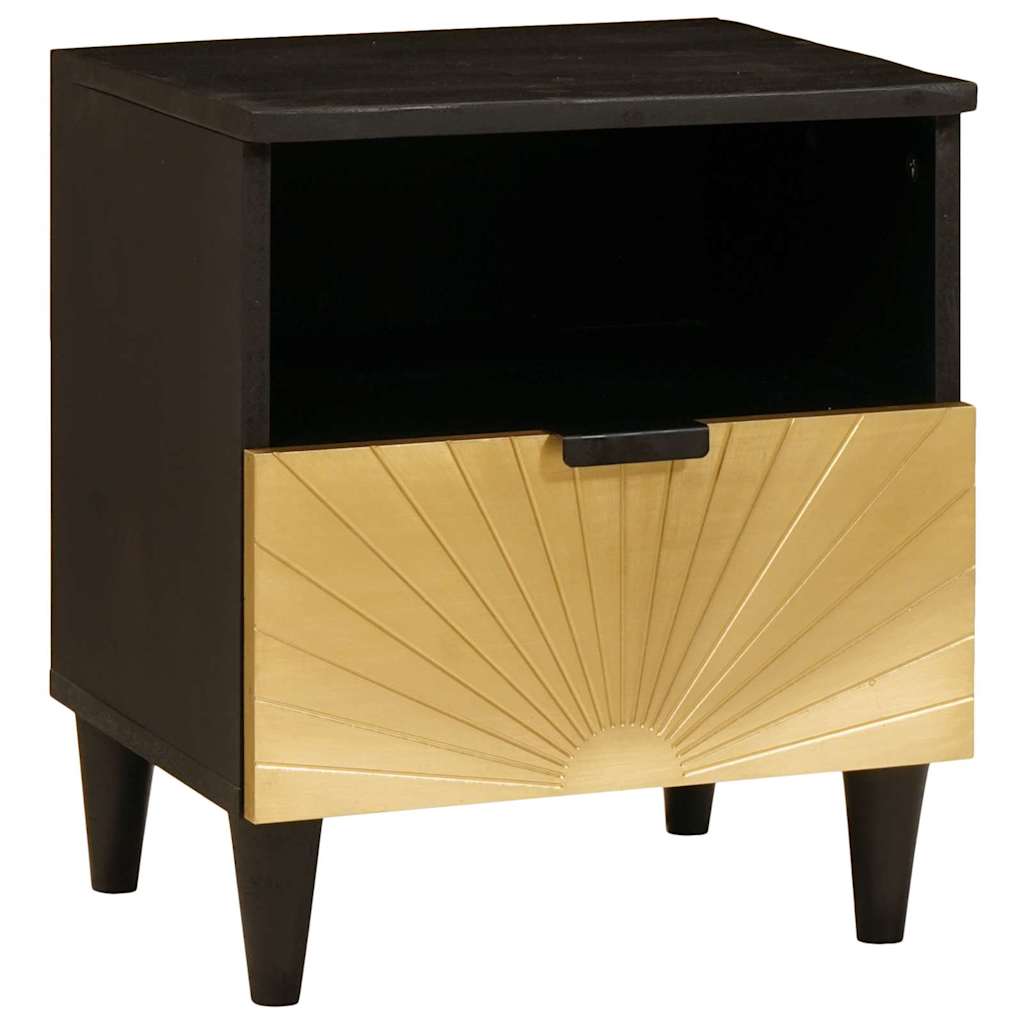 Nachttisch 2 pcs Schwarz und Gold 40 x 33 x 46 cm Holzwerkstoff