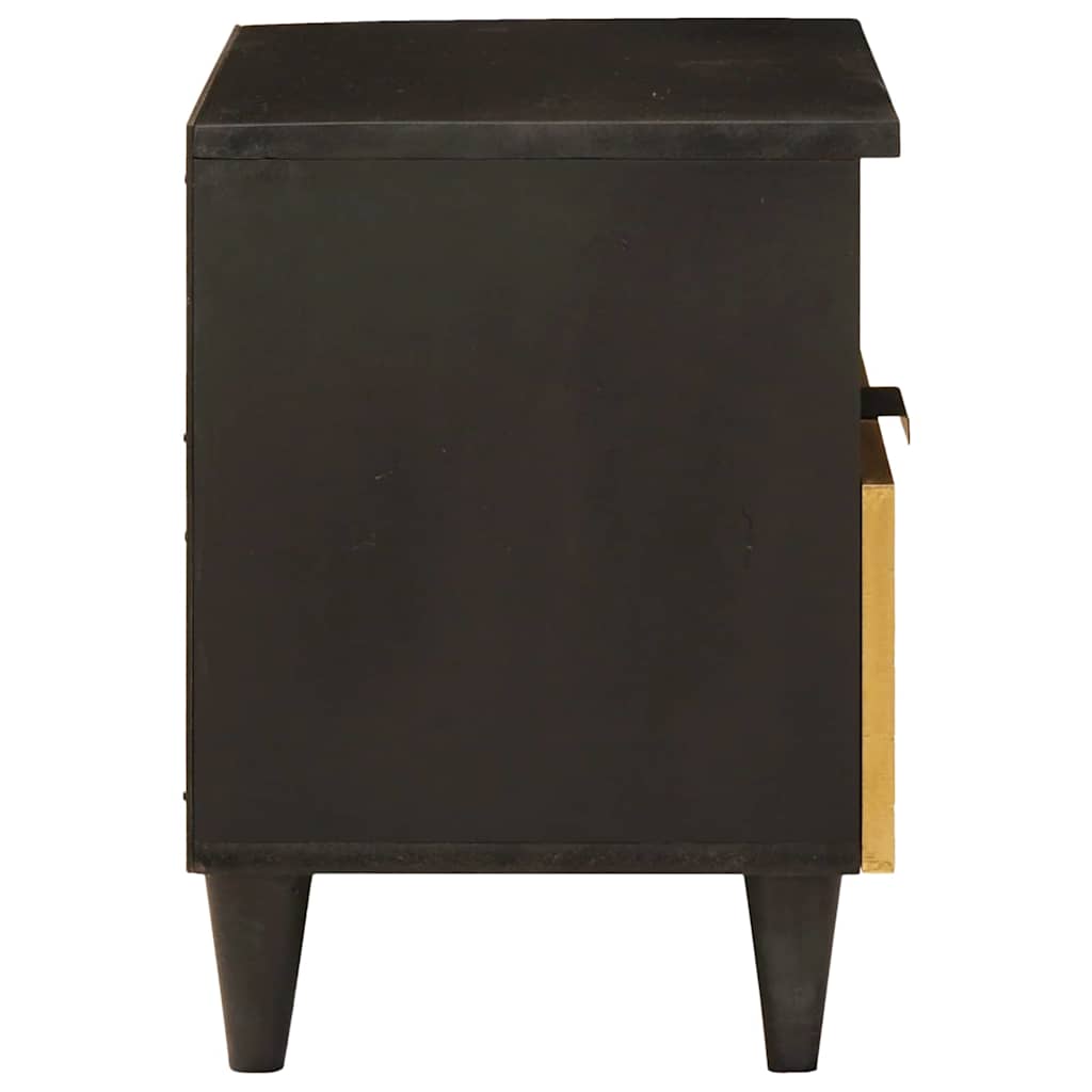 Nachttisch 2 pcs Schwarz und Gold 40 x 33 x 46 cm Holzwerkstoff