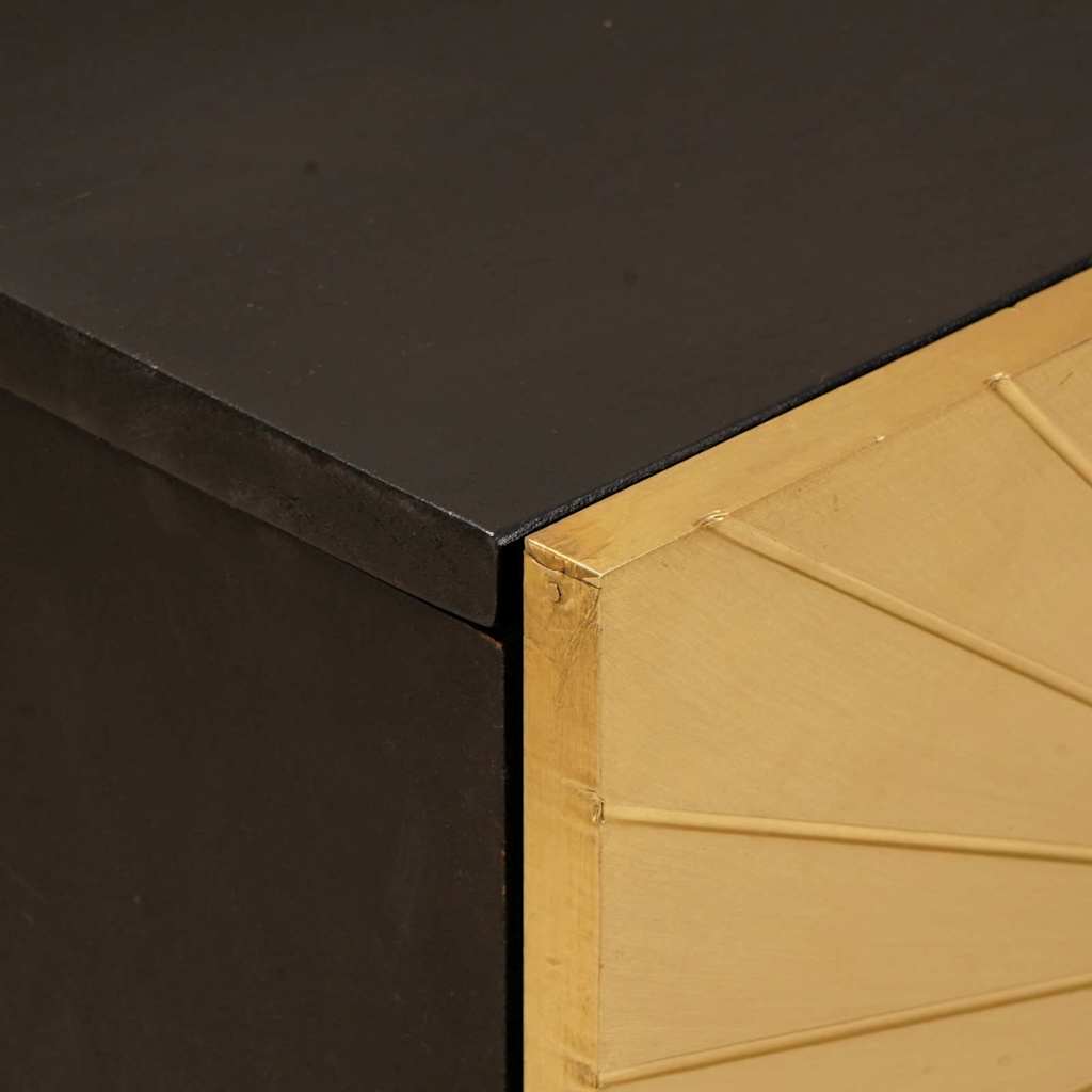 Nachttisch Schwarz und Gold 50 x 33 x 60 cm Holzwerkstoff
