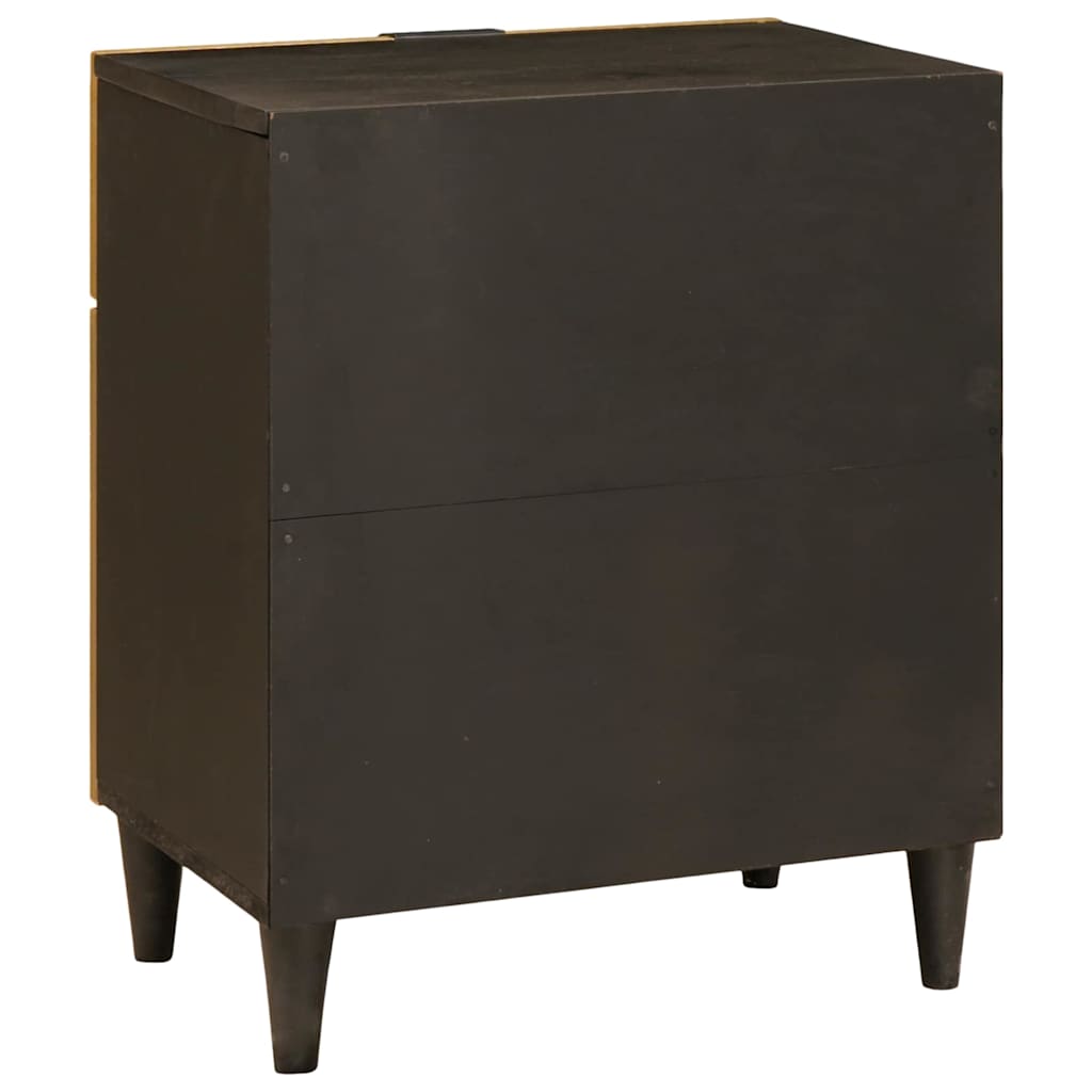 Nachttisch Schwarz und Gold 50 x 33 x 60 cm Holzwerkstoff
