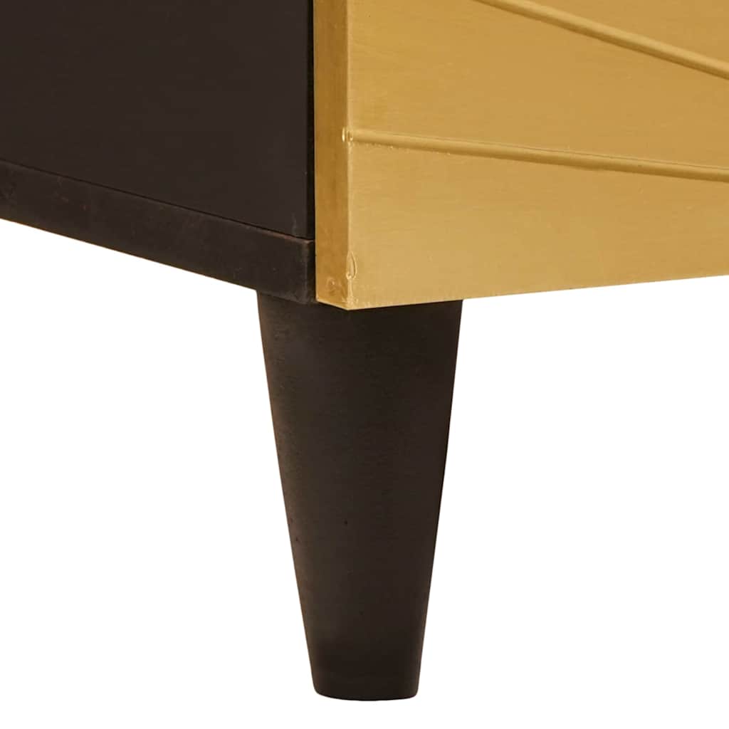 Nachttisch Schwarz und Gold 50 x 33 x 62 cm Holzwerkstoff