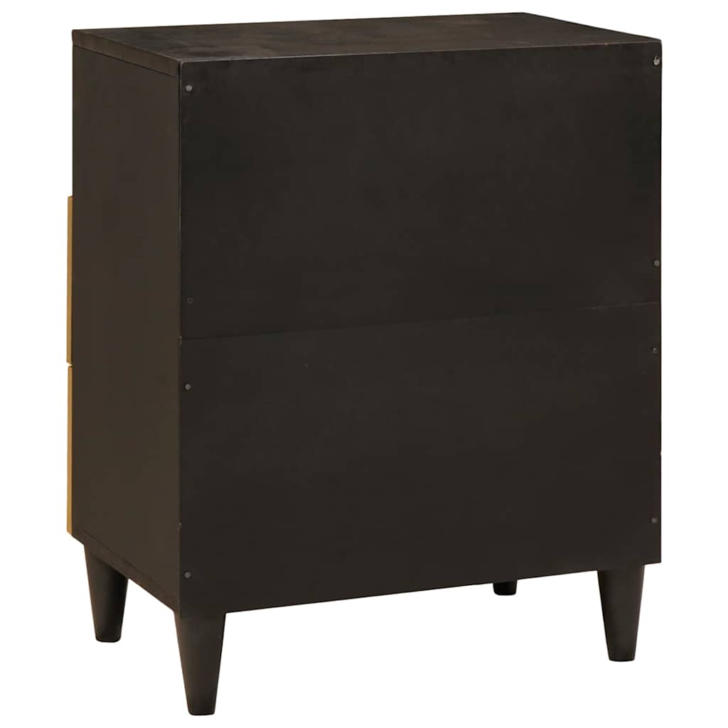 Nachttisch Schwarz und Gold 50 x 33 x 62 cm Holzwerkstoff