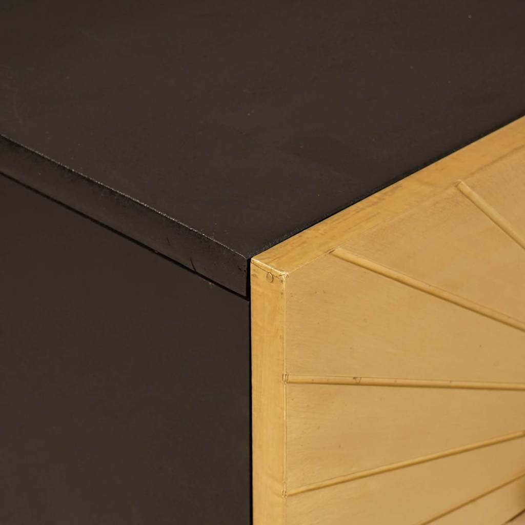 Nachttisch Schwarz und Gold 50 x 33 x 60 cm Holzwerkstoff