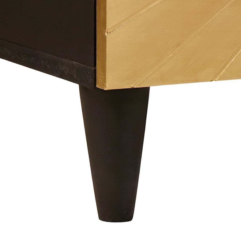 Nachttisch Schwarz und Gold 50 x 33 x 60 cm Holzwerkstoff