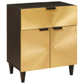 Nachttisch Schwarz und Gold 50 x 33 x 60 cm Holzwerkstoff
