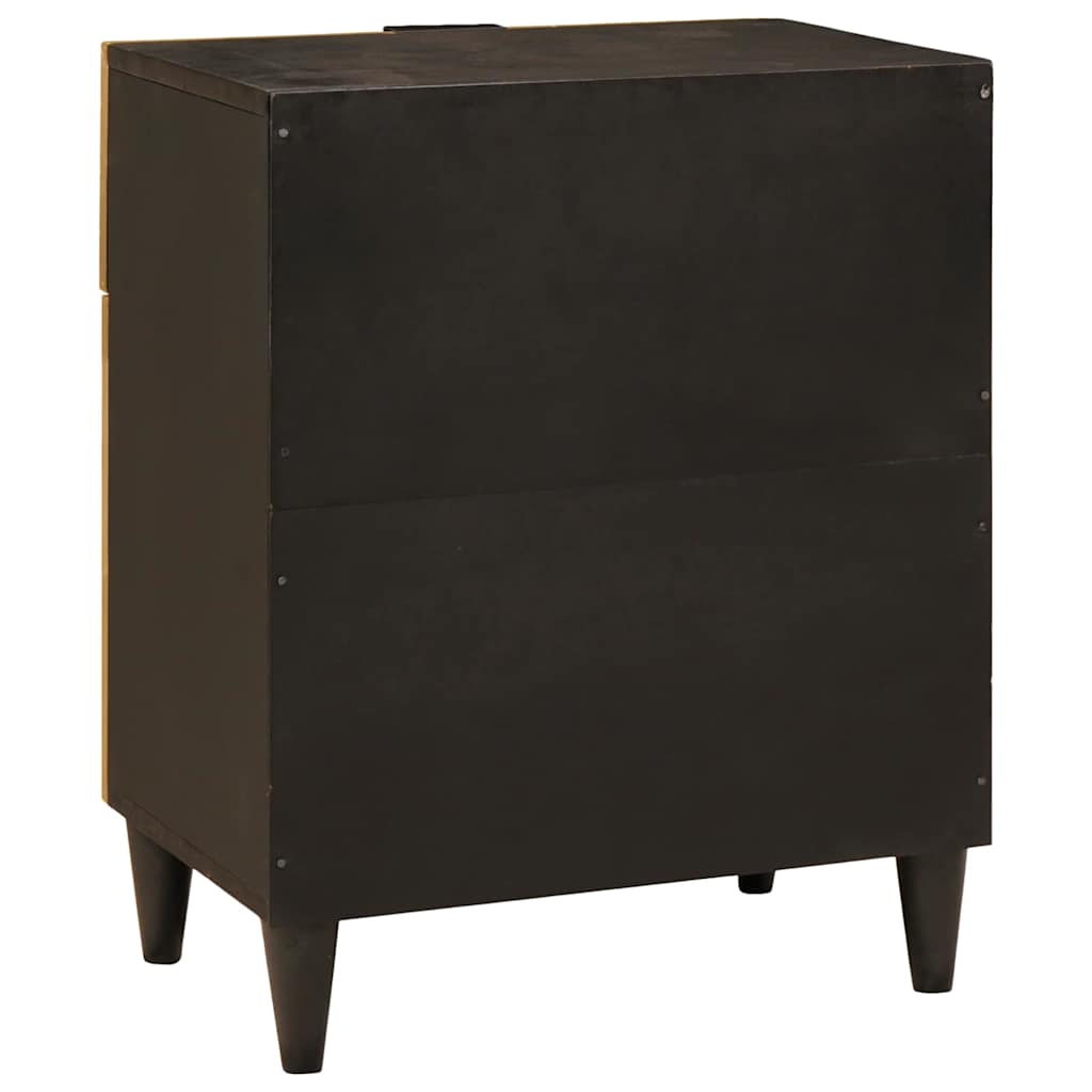 Nachttisch Schwarz und Gold 50 x 33 x 60 cm Holzwerkstoff