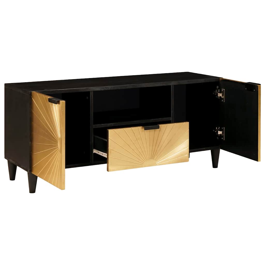 TV-Schränk Schwarz und Gold 105 x 33 x 46 cm Holzwerkstoff