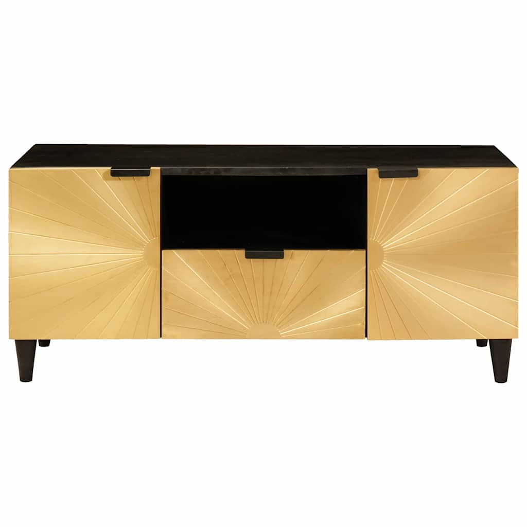 TV-Schränk Schwarz und Gold 105 x 33 x 46 cm Holzwerkstoff