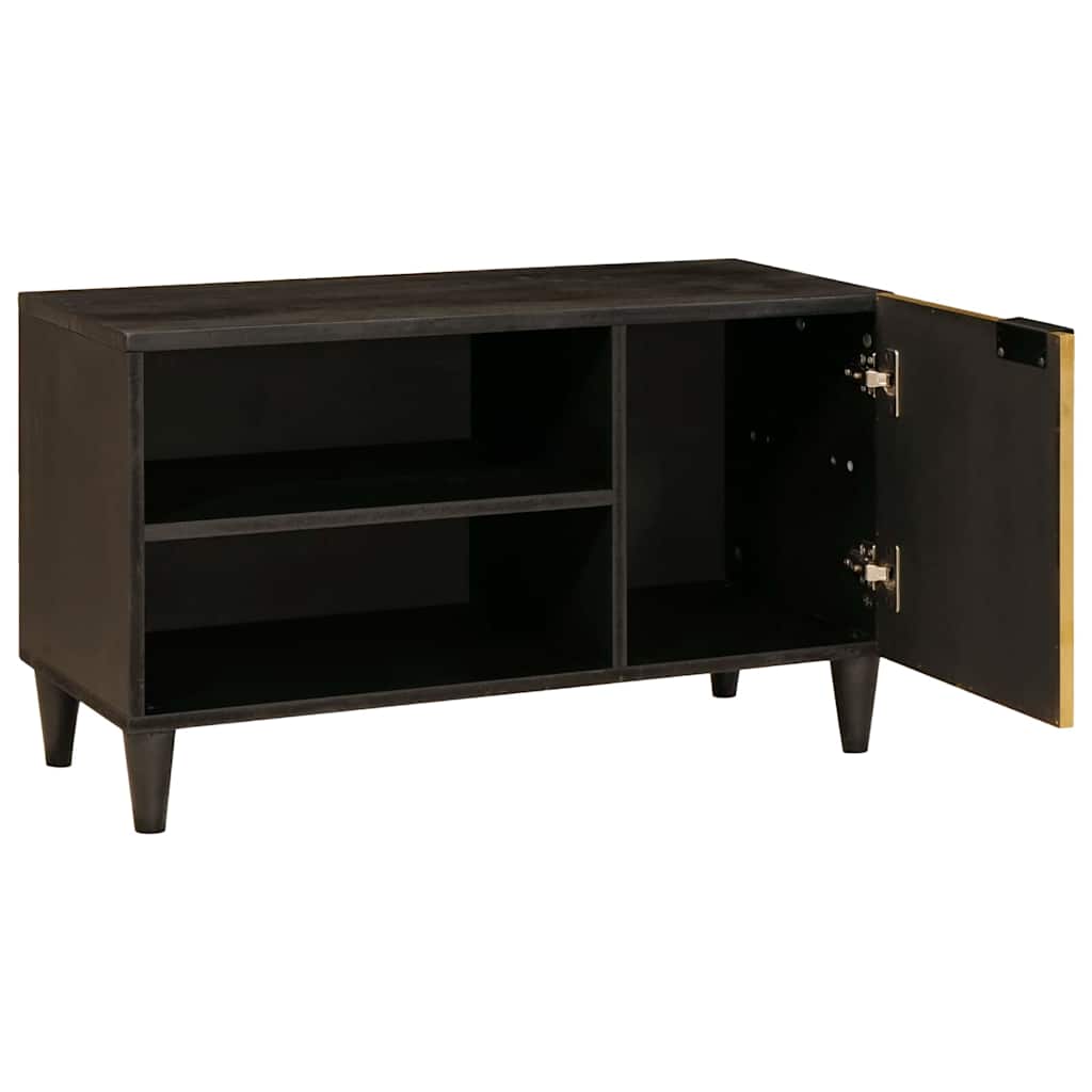 TV-Schränk Schwarz und Gold 80 x 33 x 46 cm Holzwerkstoff