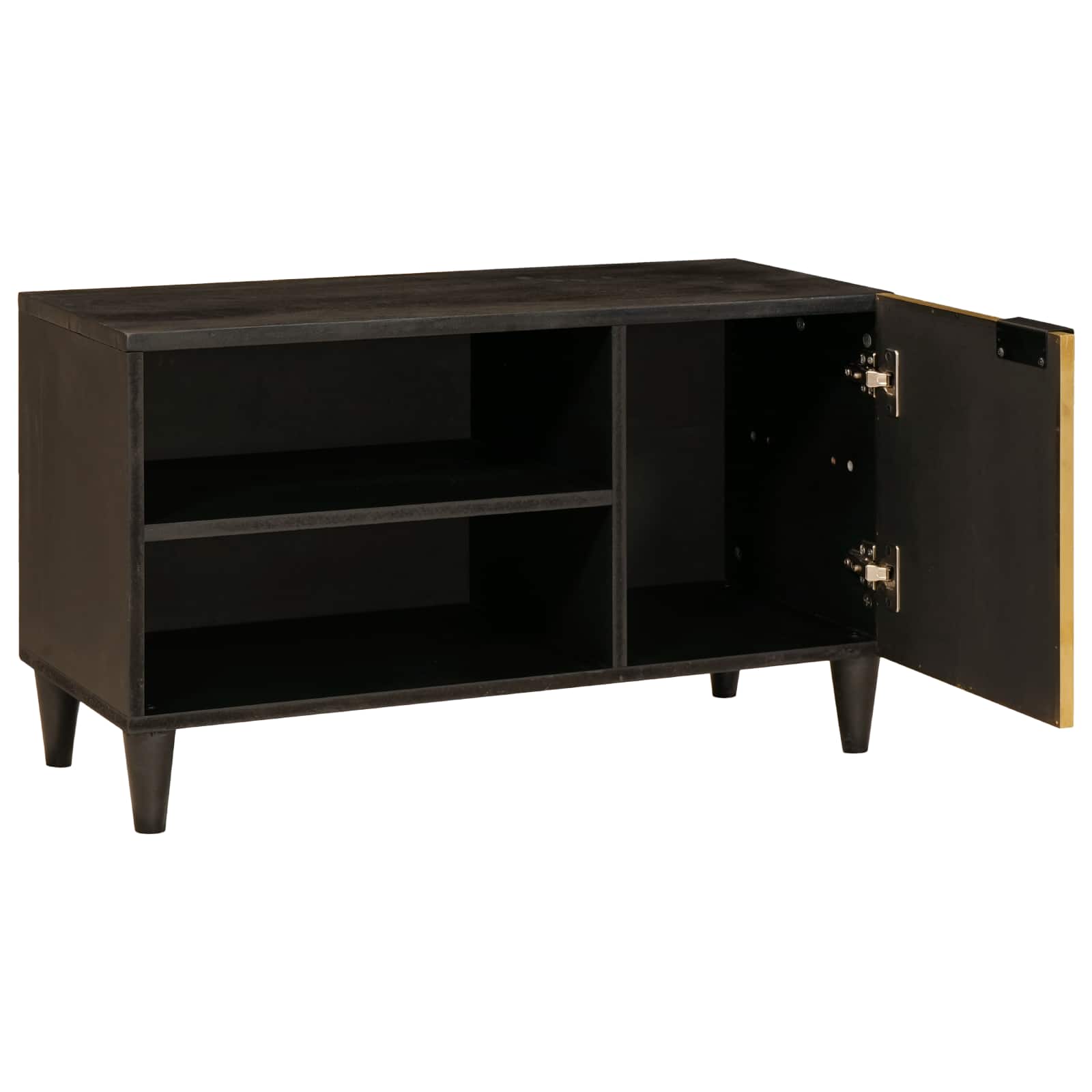 TV-Schränk Schwarz und Gold 80 x 33 x 46 cm Holzwerkstoff