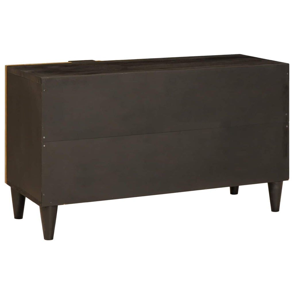 TV-Schränk Schwarz und Gold 80 x 33 x 46 cm Holzwerkstoff