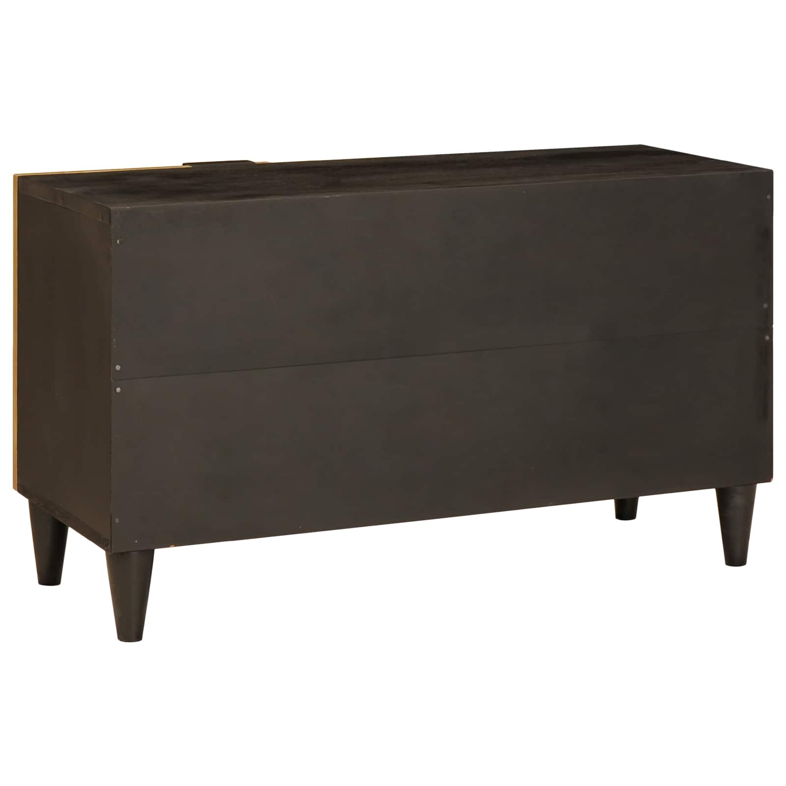 TV-Schränk Schwarz und Gold 80 x 33 x 46 cm Holzwerkstoff