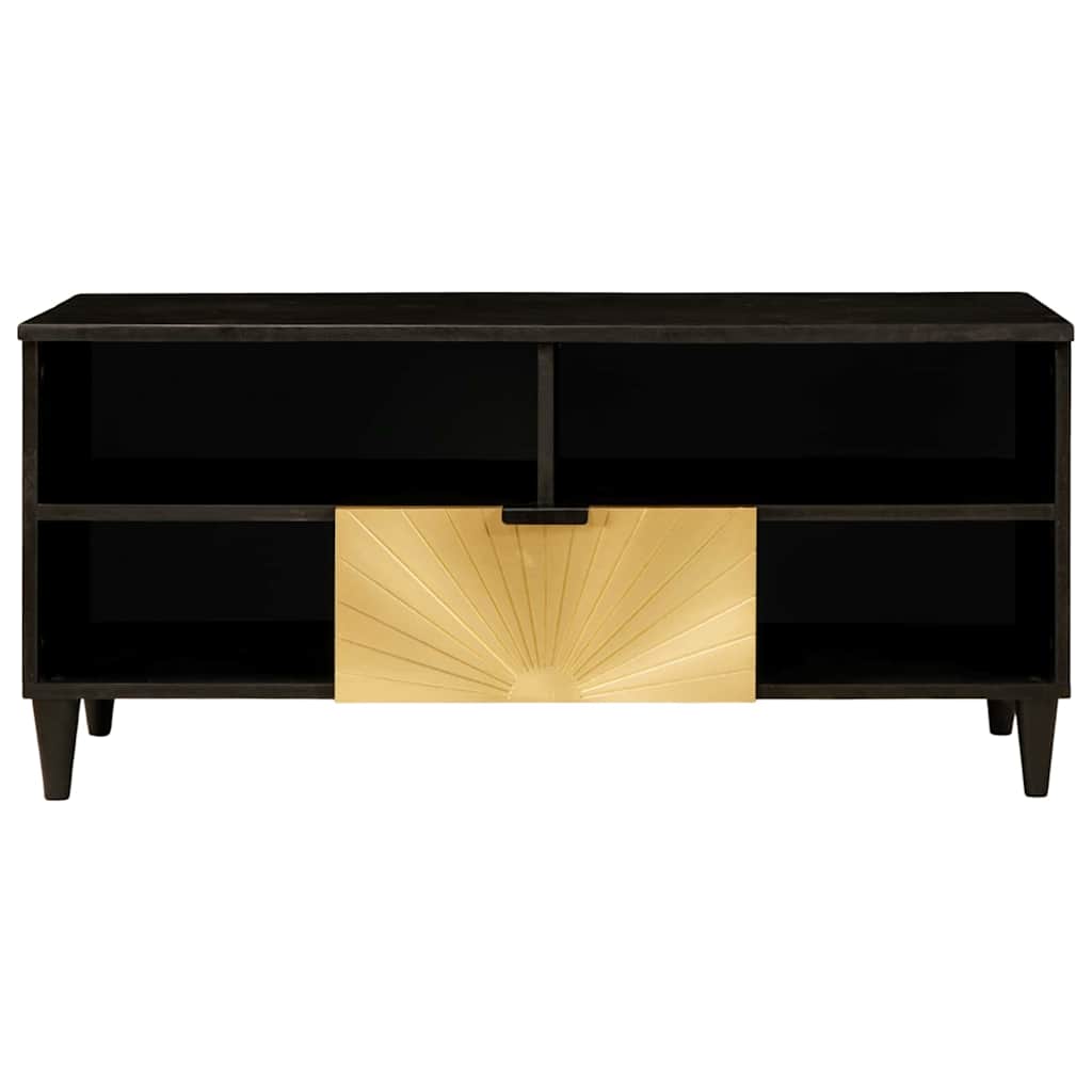 TV-Schränk Schwarz und Gold 100 x 33 x 46 cm Holzwerkstoff