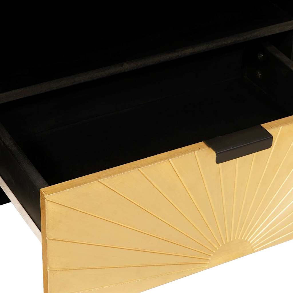TV-Schränk Schwarz und Gold 80 x 33 x 46 cm Holzwerkstoff