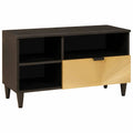 TV-Schränk Schwarz und Gold 80 x 33 x 46 cm Holzwerkstoff