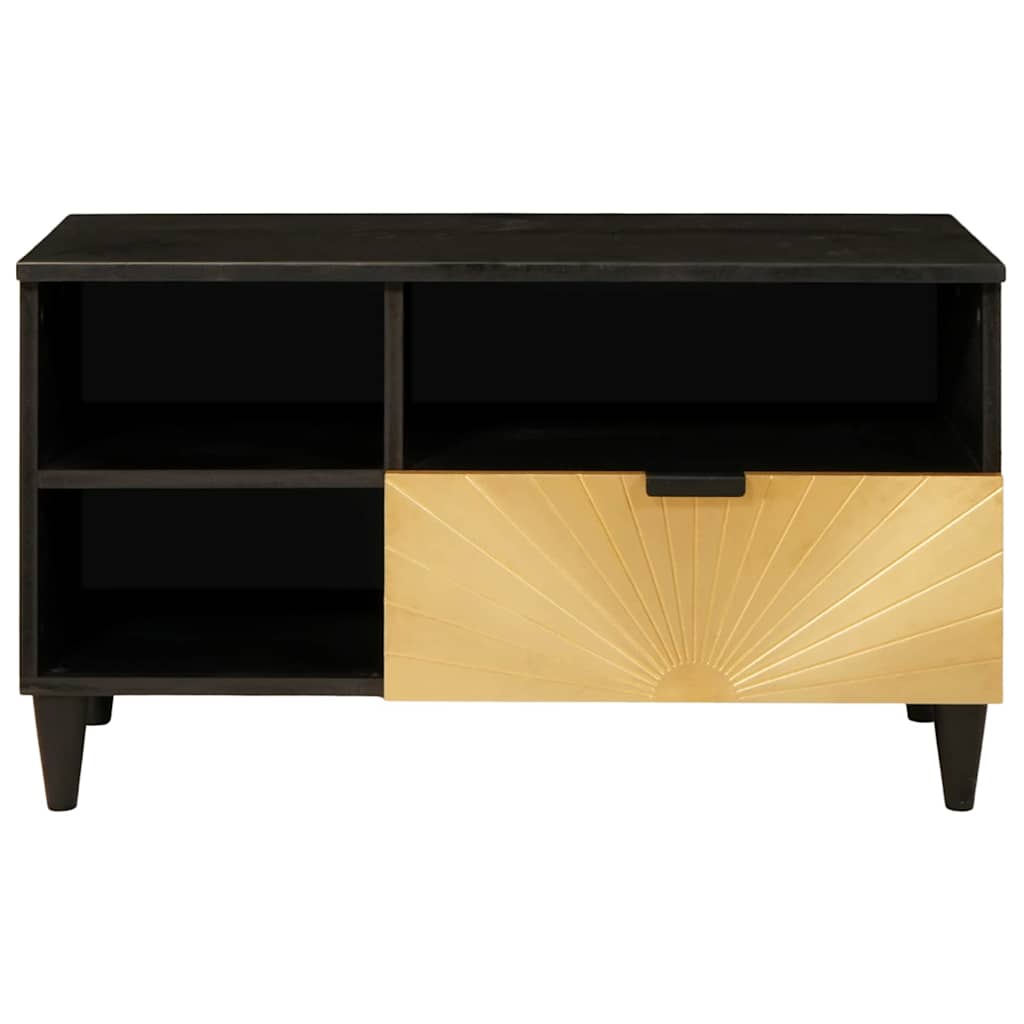 TV-Schränk Schwarz und Gold 80 x 33 x 46 cm Holzwerkstoff