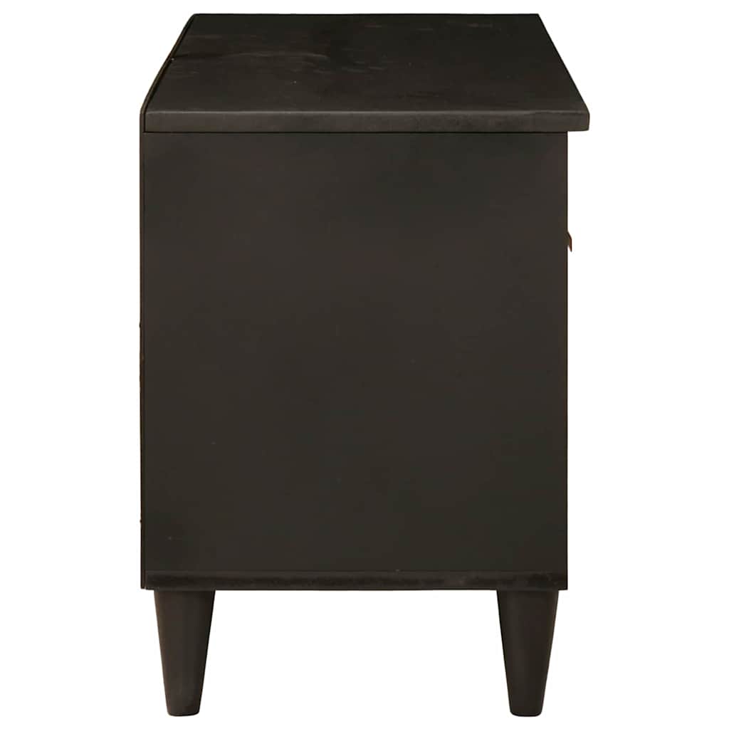 TV-Schränk Schwarz und Gold 80 x 33 x 46 cm Holzwerkstoff