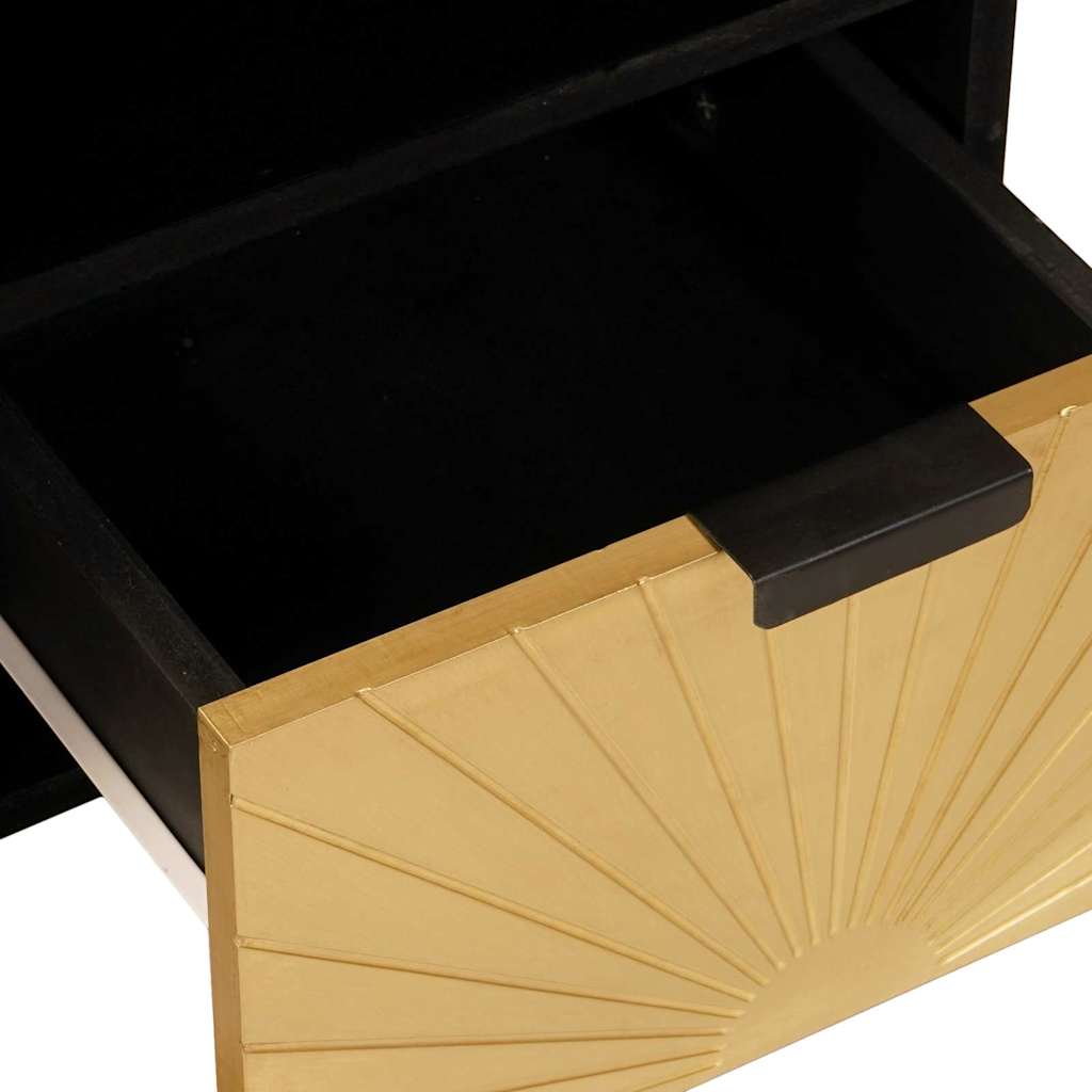 TV-Schränk Schwarz und Gold 100 x 33 x 46 cm Holzwerkstoff