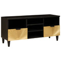 TV-Schränk Schwarz und Gold 100 x 33 x 46 cm Holzwerkstoff