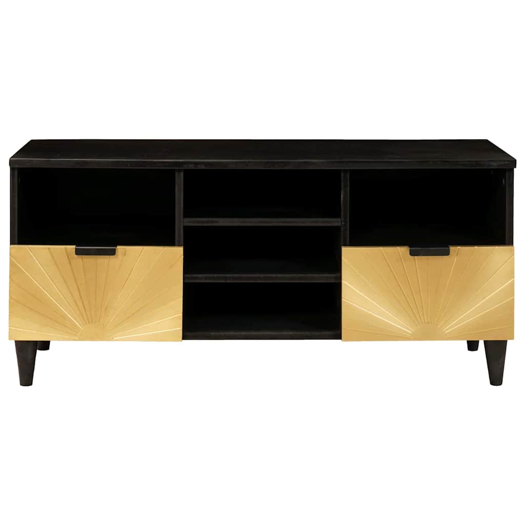 TV-Schränk Schwarz und Gold 100 x 33 x 46 cm Holzwerkstoff