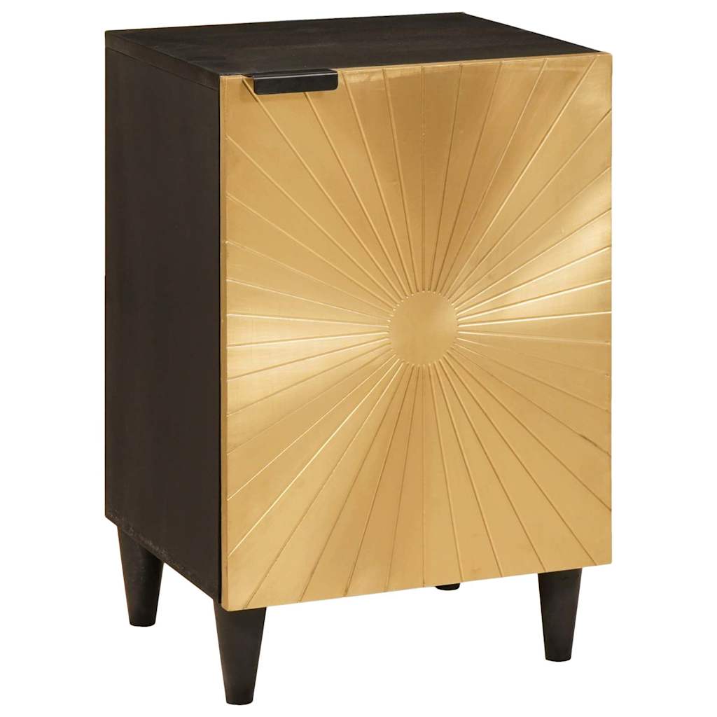 Badezimmerschrank mit Regal Schwarz und Gold 38 x 33 x 58 cm