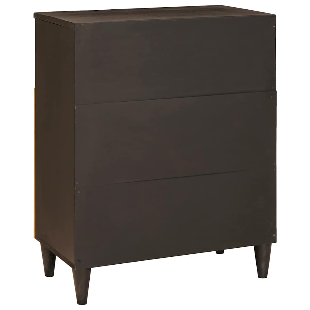 Sideboard Schwarz und Gold 60 x 33 x 75 cm Massivholz Mango