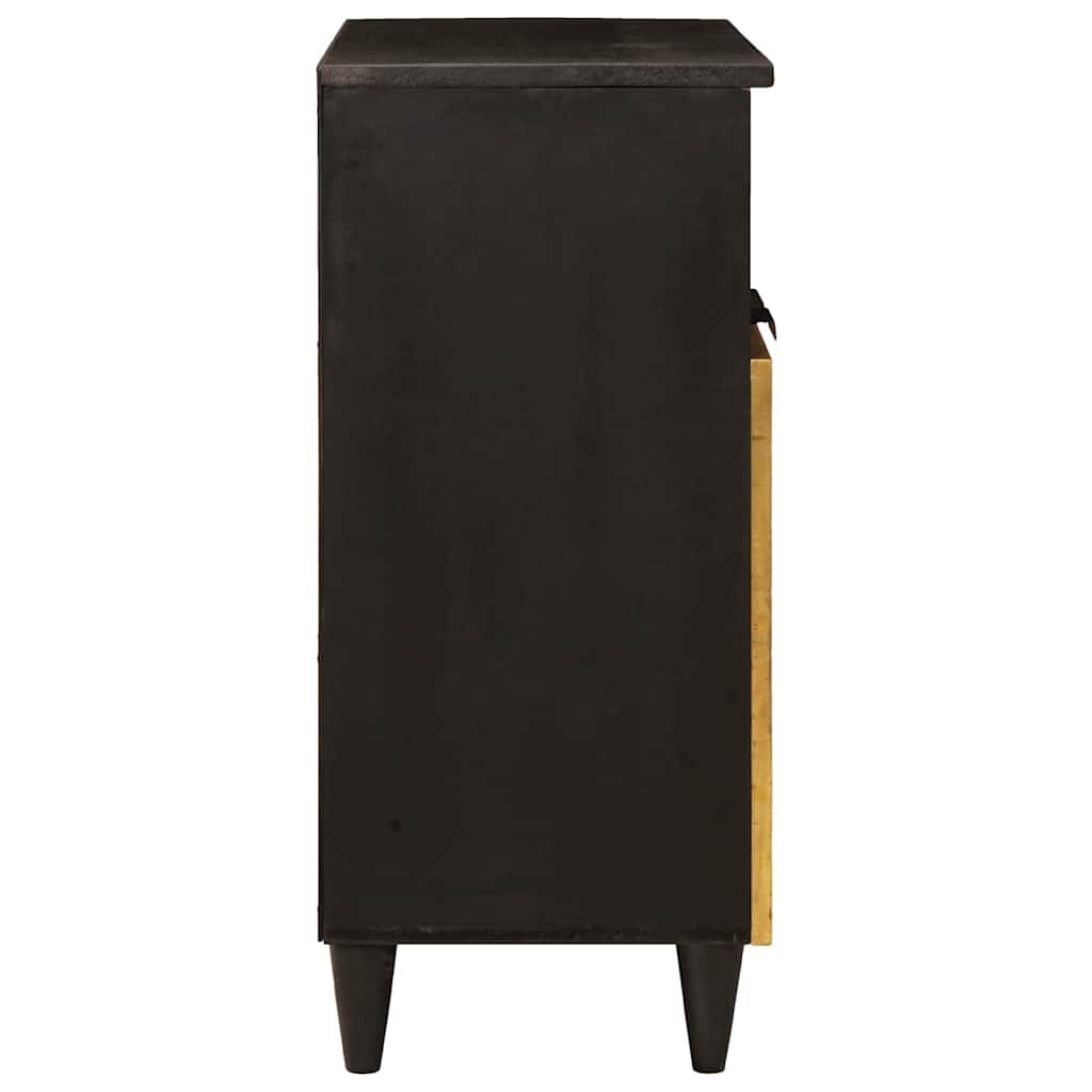 Sideboard Schwarz und Gold 60 x 33 x 75 cm Massivholz Mango