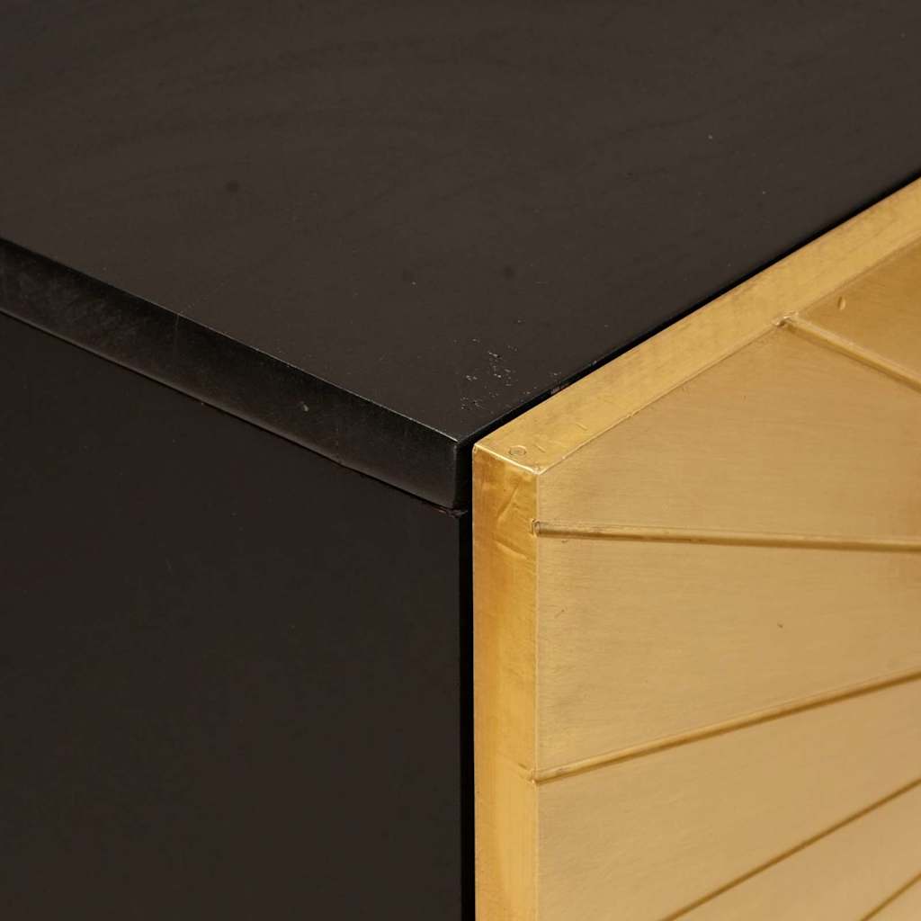 Seitenschrank mit Speicher Schwarz und Gold 60 x 33,5 x 75 cm