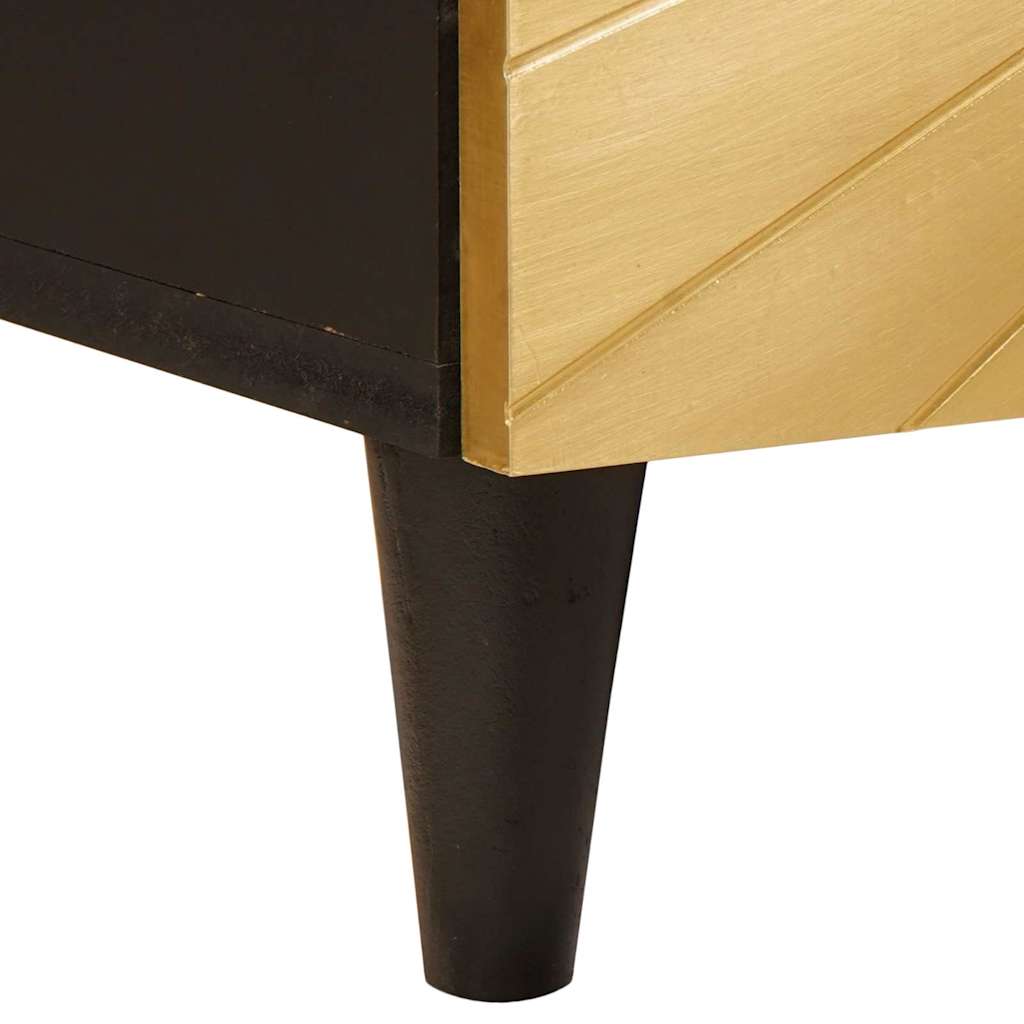 Seitenschrank mit Speicher Schwarz und Gold 60 x 33,5 x 75 cm