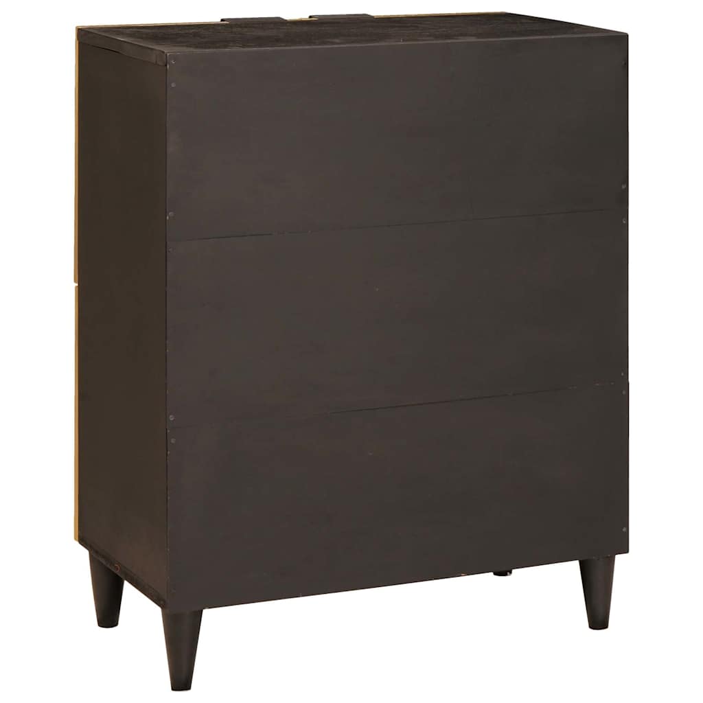 Seitenschrank mit Speicher Schwarz und Gold 60 x 33,5 x 75 cm