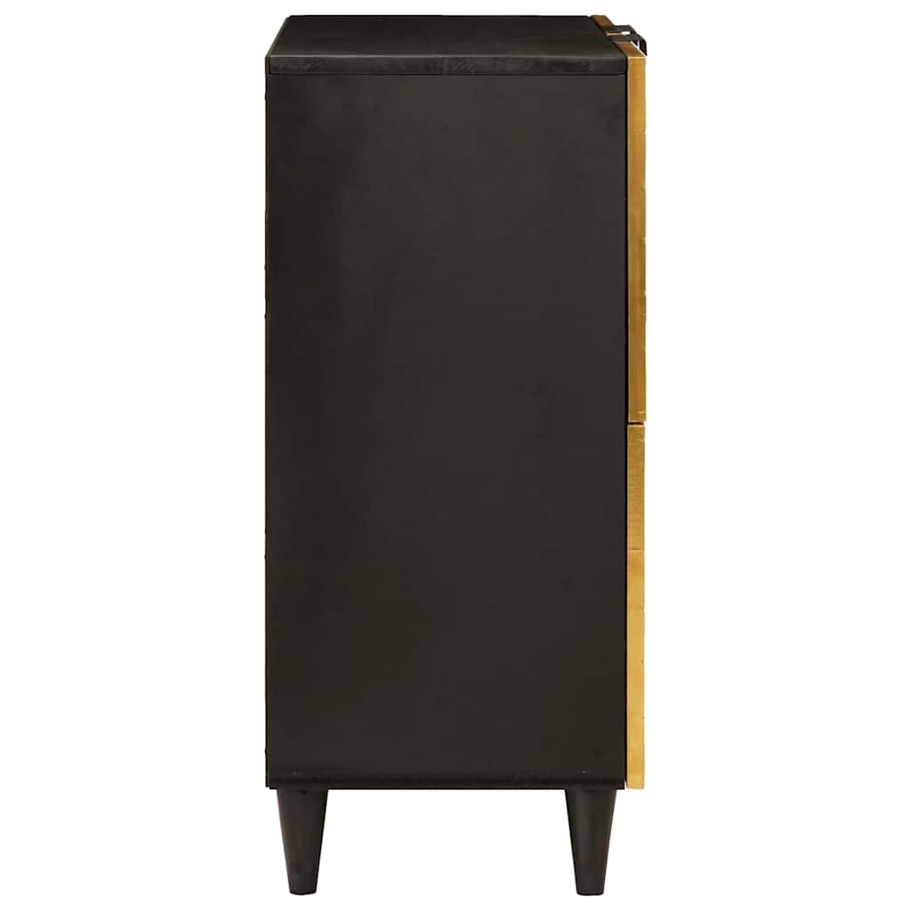 Seitenschrank mit Speicher Schwarz und Gold 60 x 33,5 x 75 cm