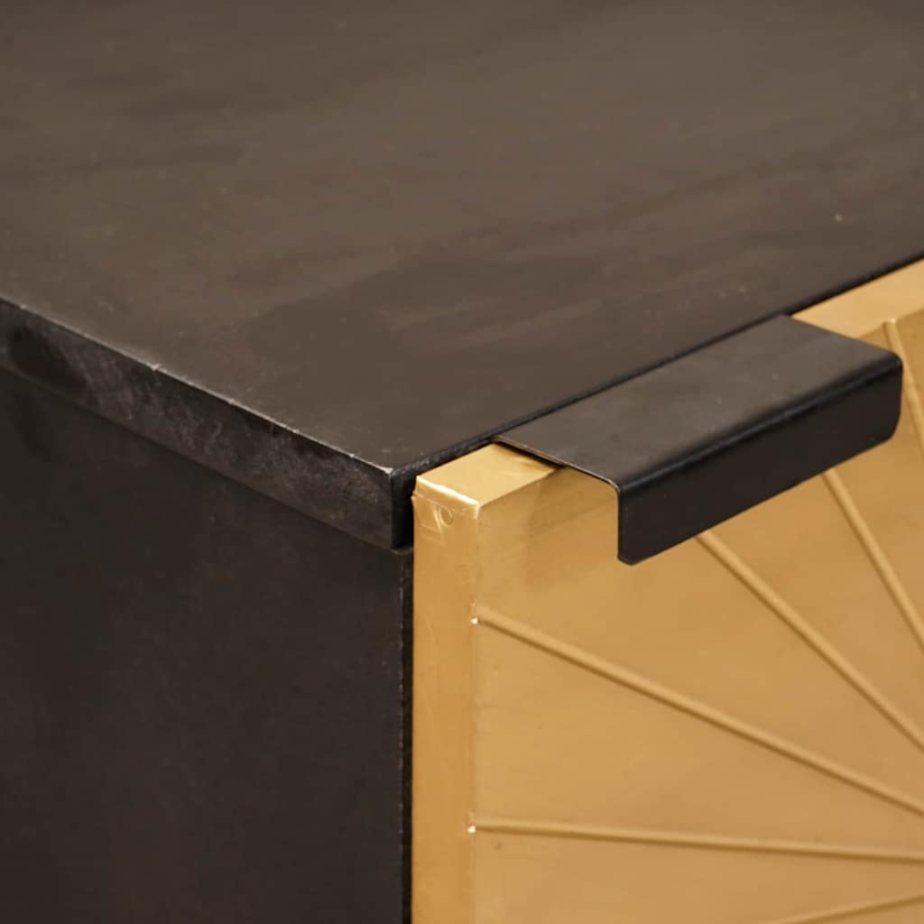 Seitenschrank mit Speicher Schwarz und Gold 40 x 33,5 x 110 cm
