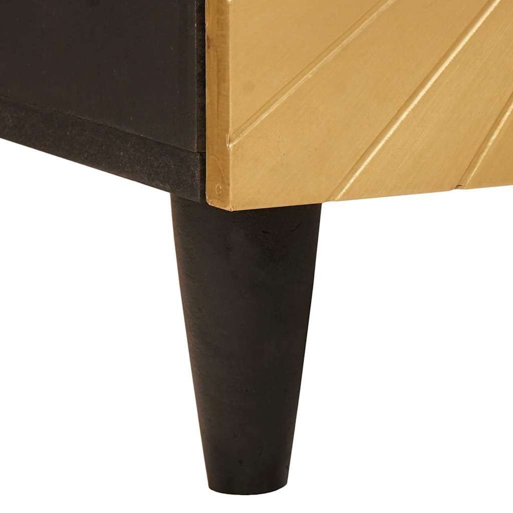 Seitenschrank mit Speicher Schwarz und Gold 40 x 33,5 x 110 cm