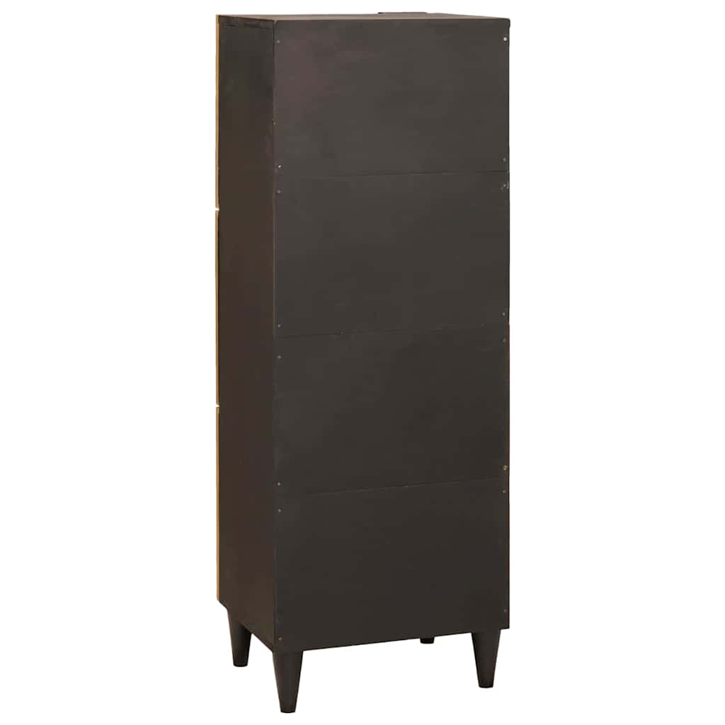 Seitenschrank mit Speicher Schwarz und Gold 40 x 33,5 x 110 cm