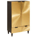 Seitenschrank mit Speicher Schwarz und Gold 60 x 33,5 x 100 cm