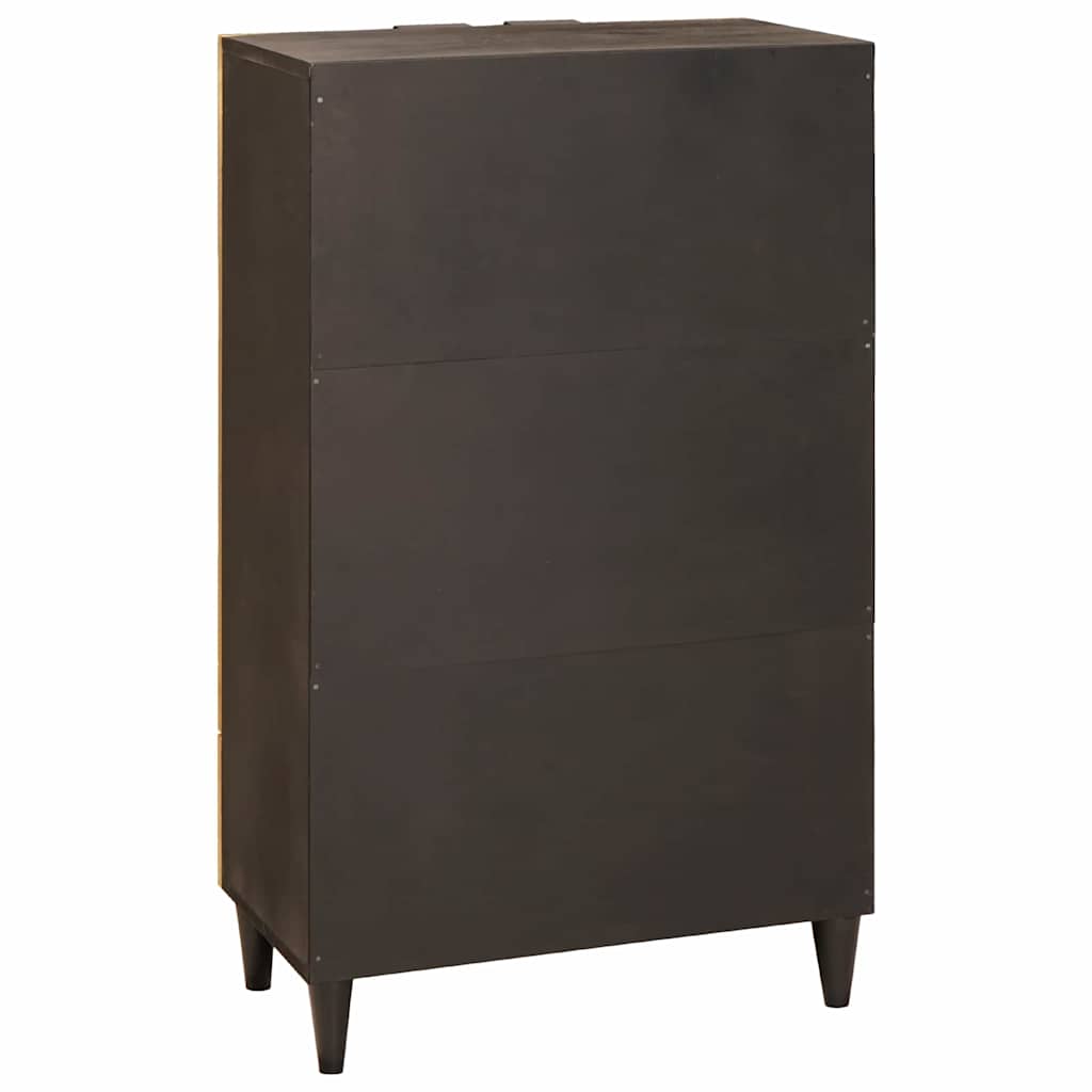 Seitenschrank mit Speicher Schwarz und Gold 60 x 33,5 x 100 cm