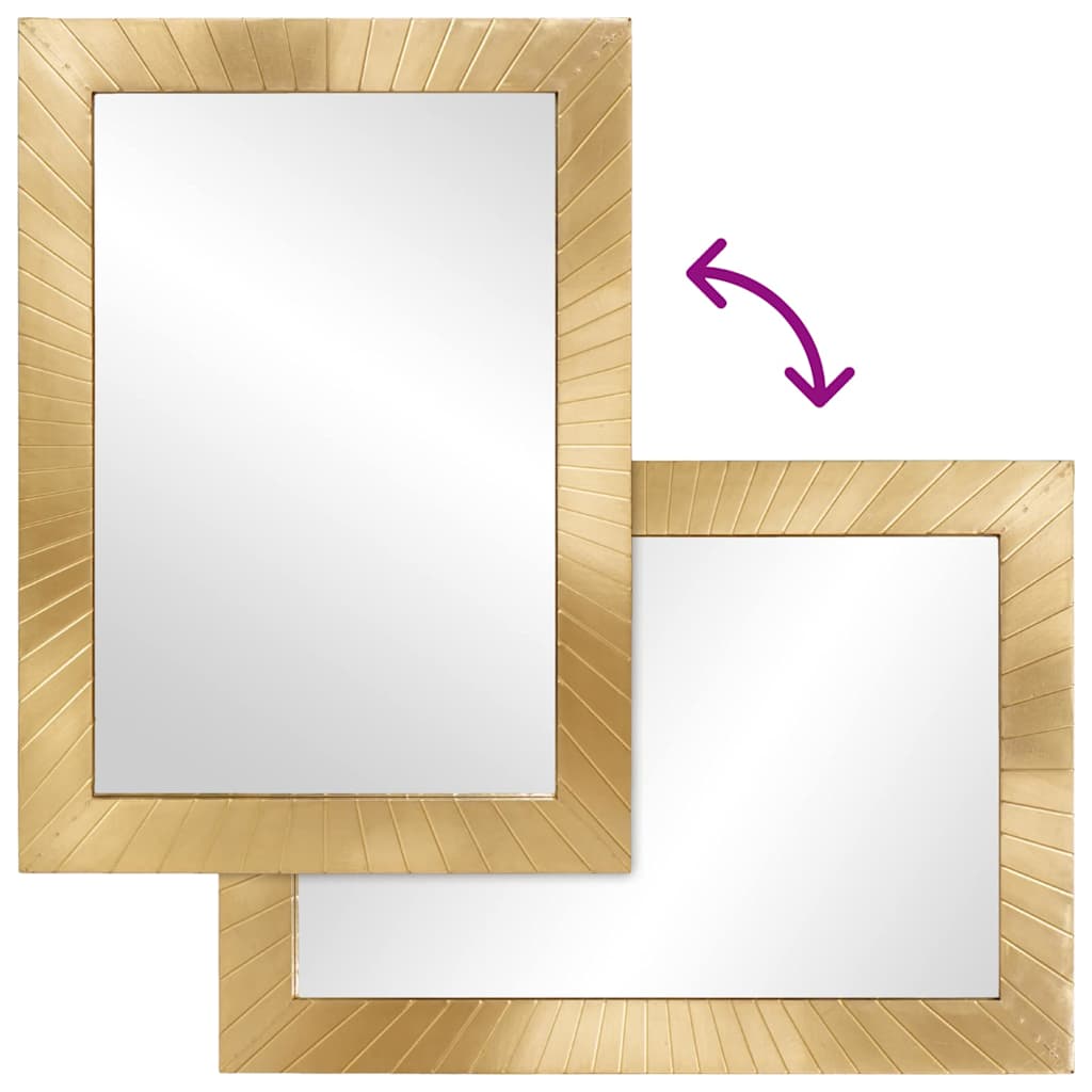 Badezimmer Spiegel Wandmontiert Gold 50 x 2,5 x 70 cm