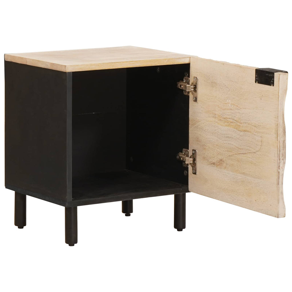 Nachttisch Weiß 40 x 33 x 46 cm Massivholz Mango
