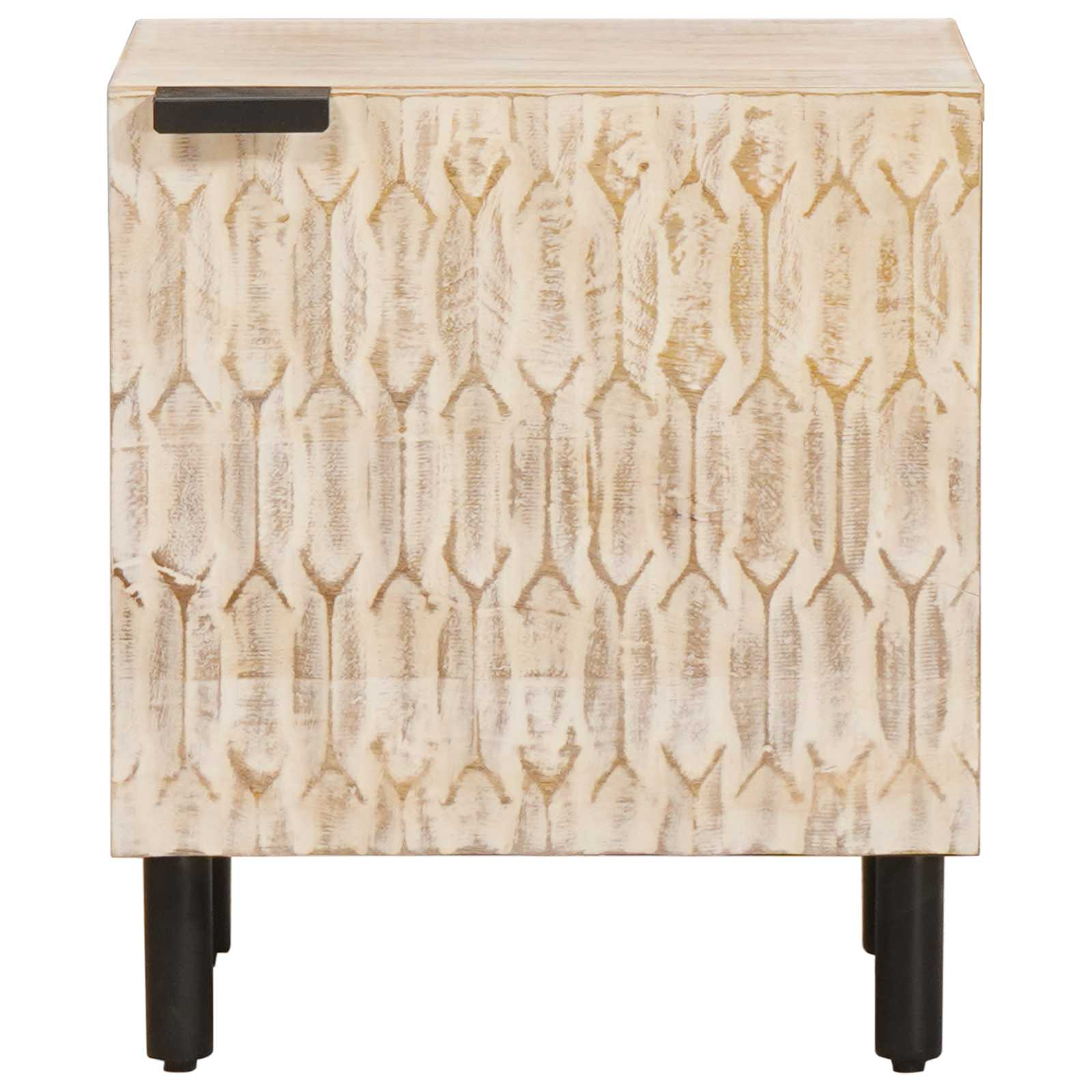 Nachttisch Weiß 40 x 33 x 46 cm Massivholz Mango