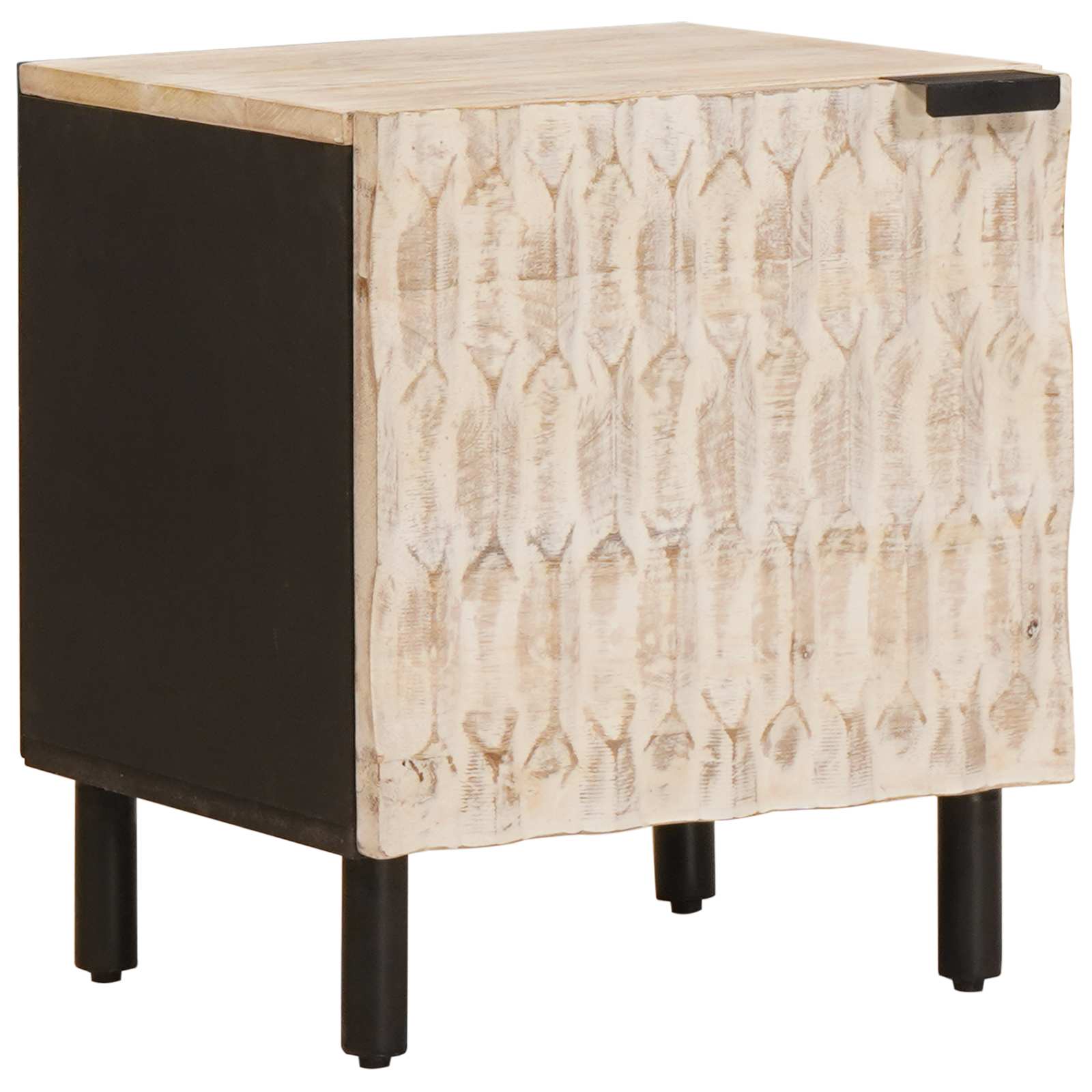 Nachttisch 2 pcs Weiß 40 x 33 x 46 cm Massivholz Mango