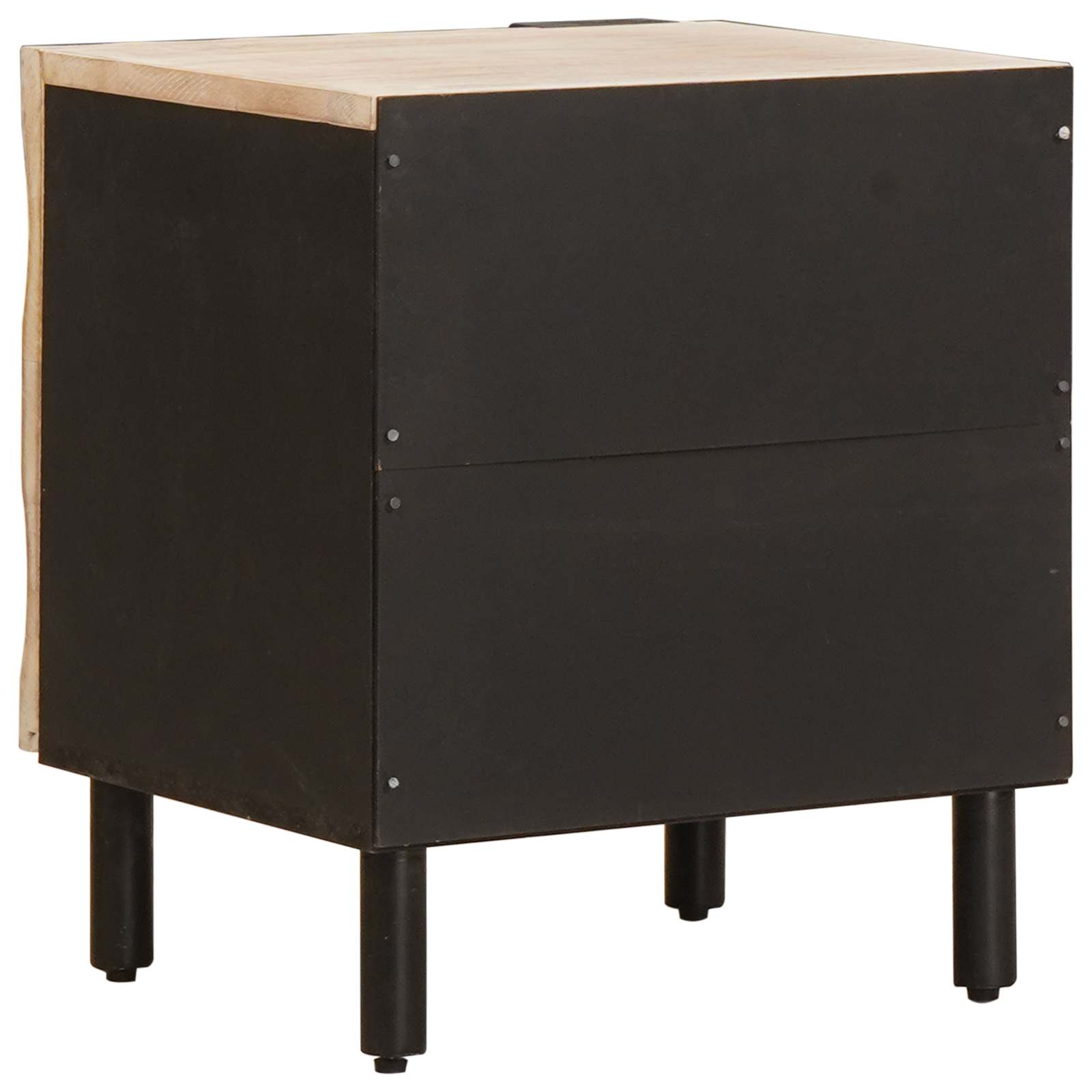Nachttisch 2 pcs Weiß 40 x 33 x 46 cm Massivholz Mango