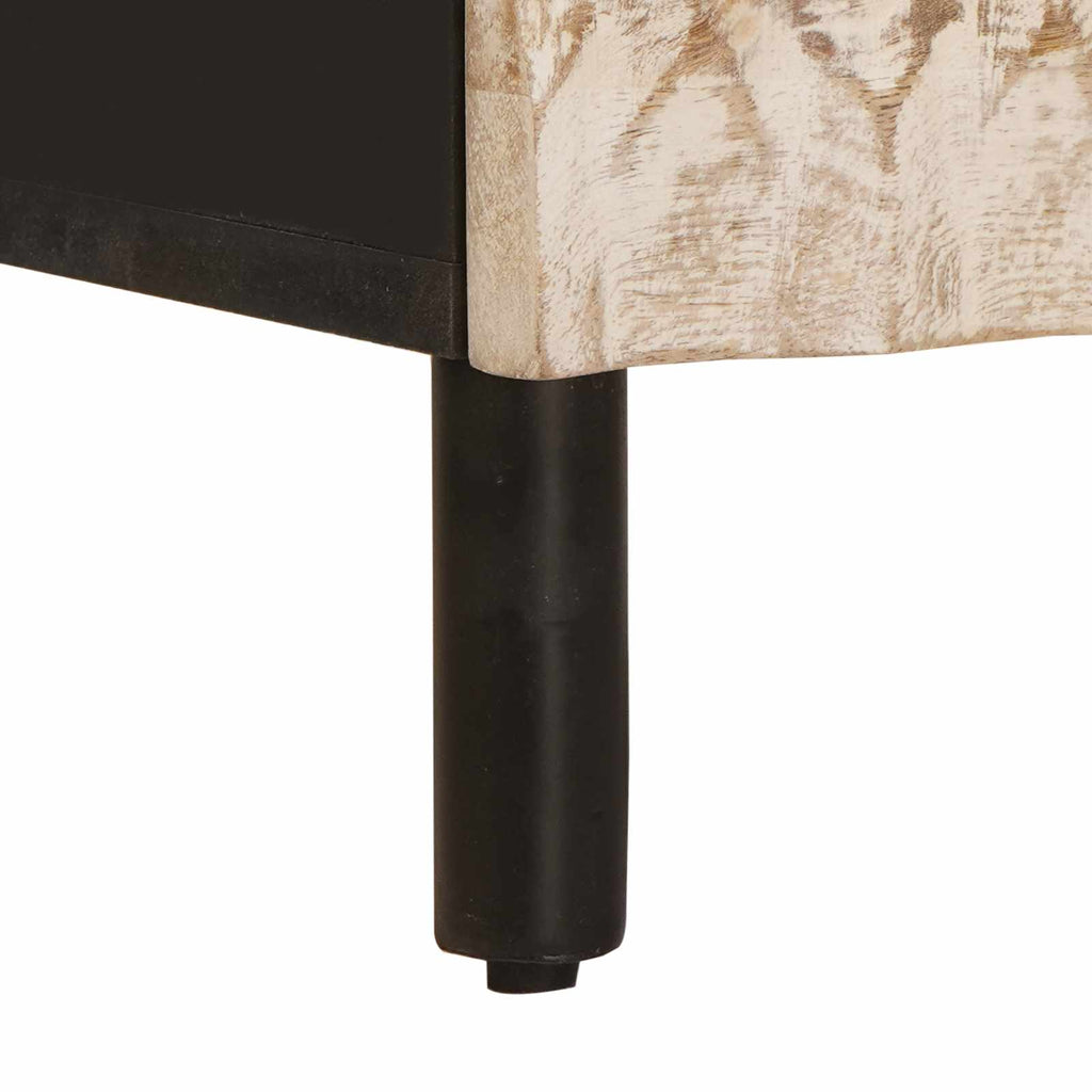 Nachttisch 2 pcs Weiß 40 x 33 x 46 cm Massivholz Mango