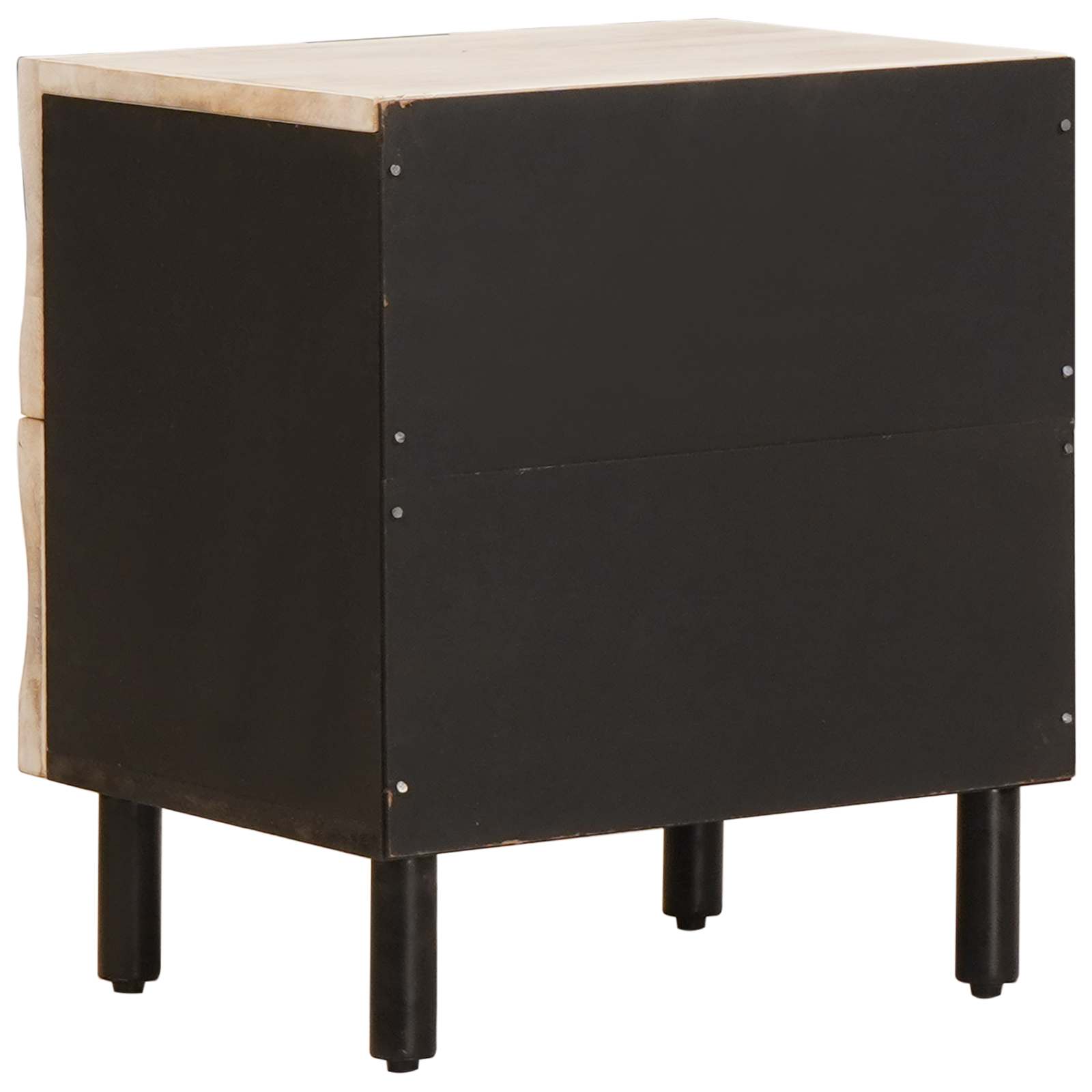 Nachttisch 2 pcs Weiß 40 x 33 x 46 cm Massivholz Mango