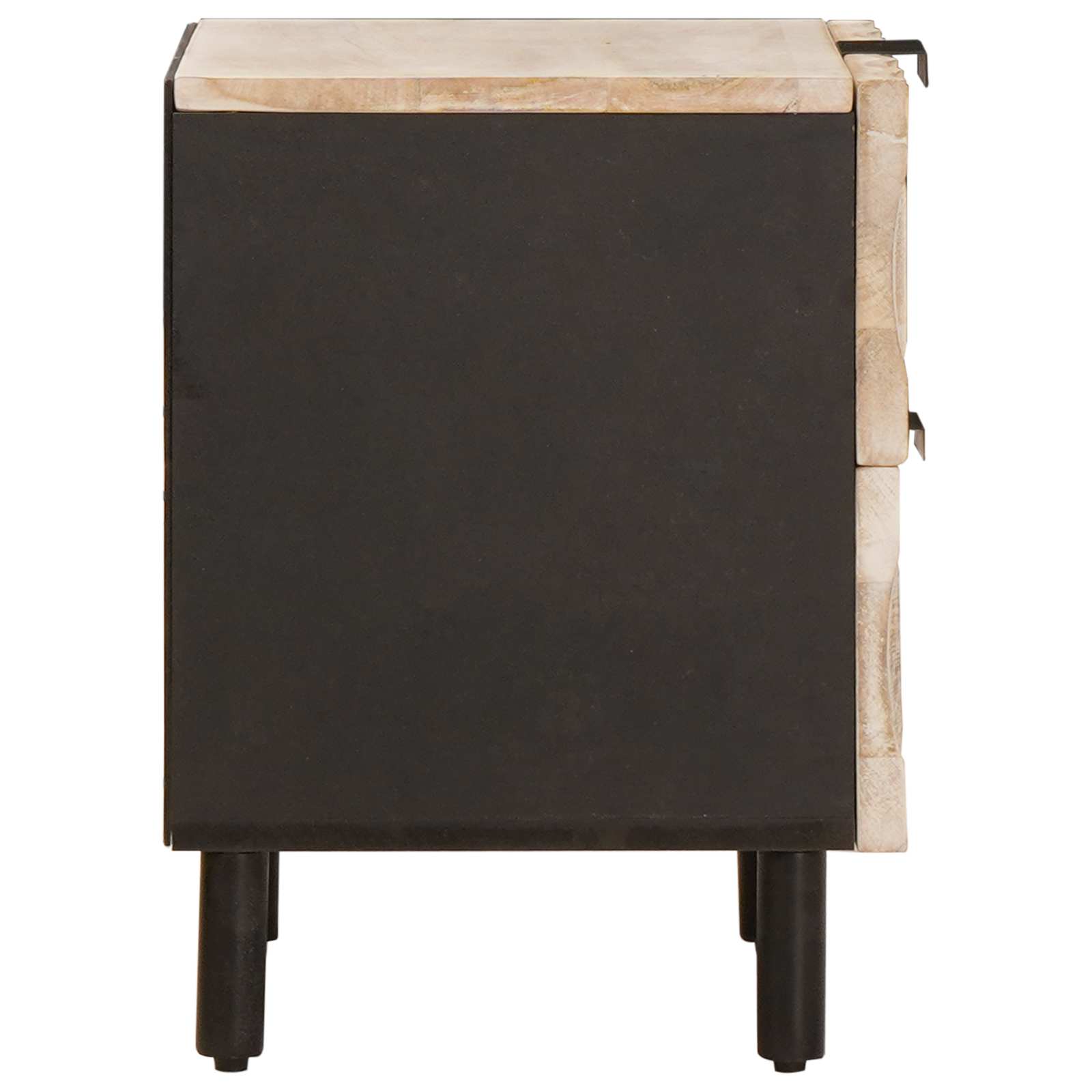Nachttisch 2 pcs Weiß 40 x 33 x 46 cm Massivholz Mango