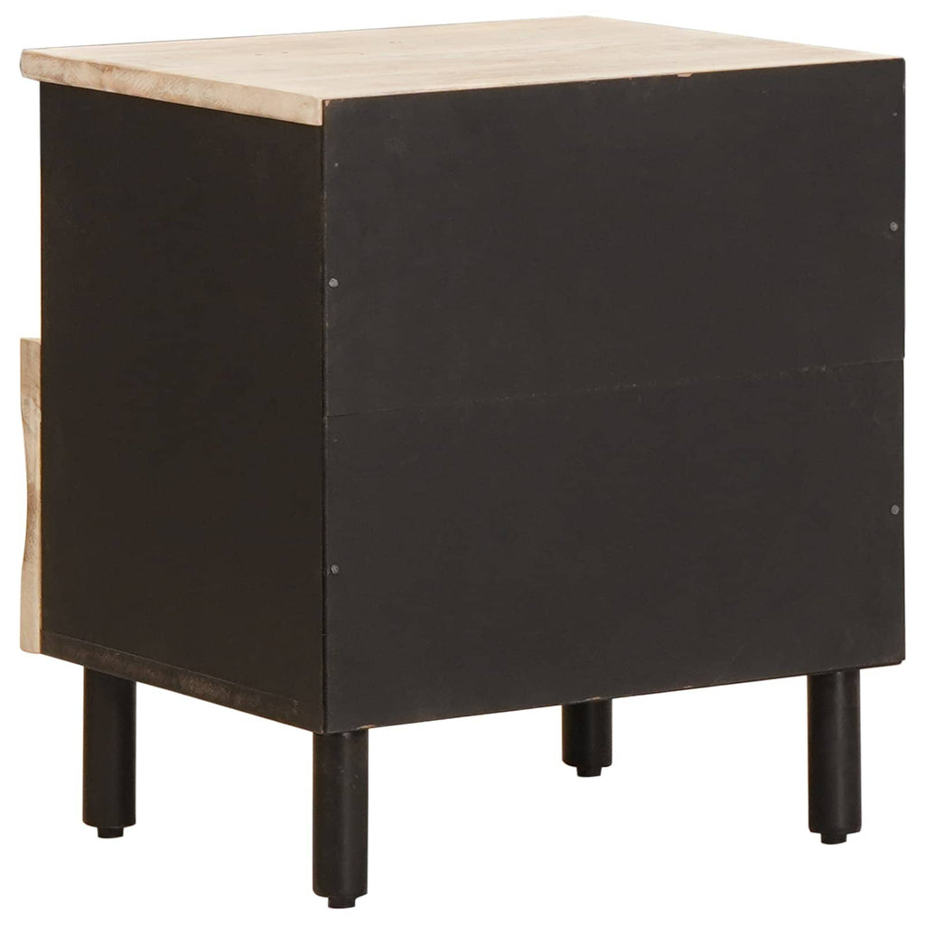 Nachttisch mit Schubladen Weiß 40 x 33 x 46 cm Massivholz Mango
