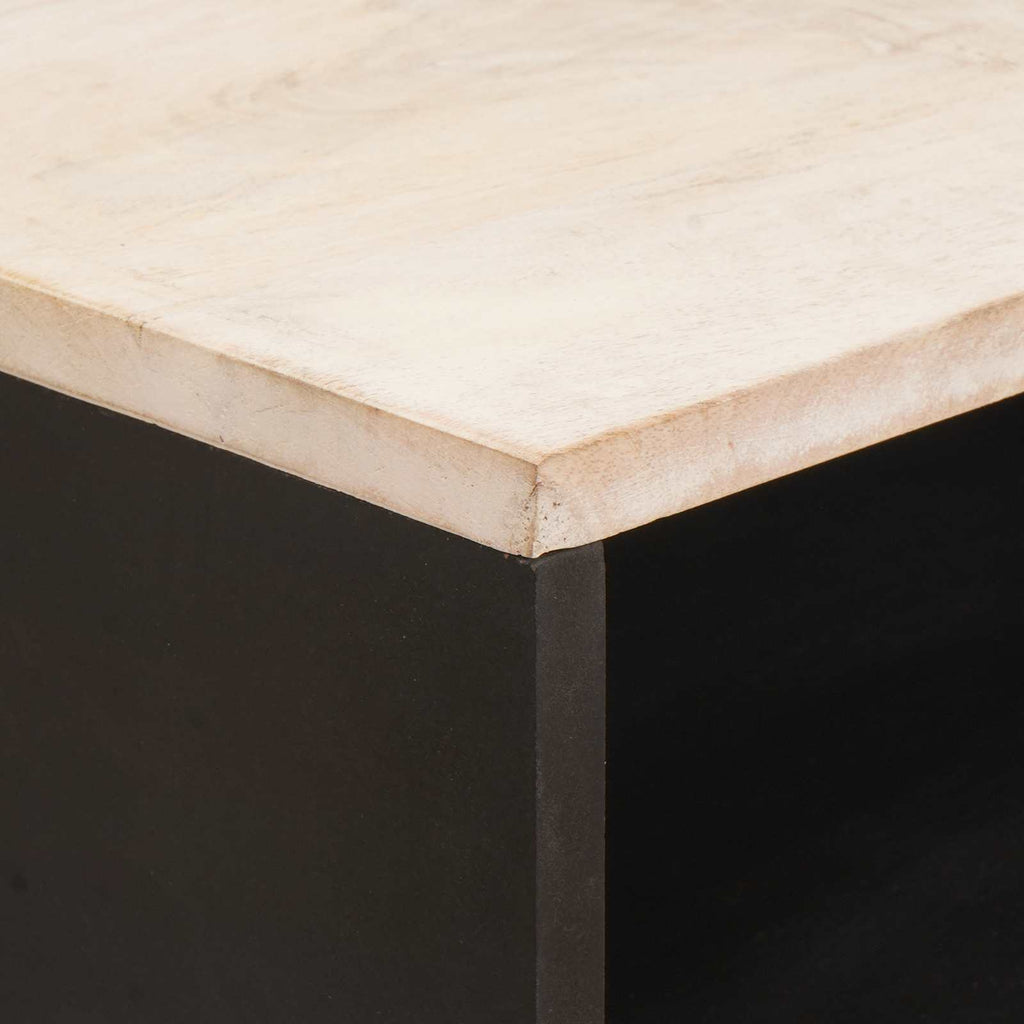 Nachttisch mit Schubladen Weiß 50 x 33 x 60 cm Massivholz Mango