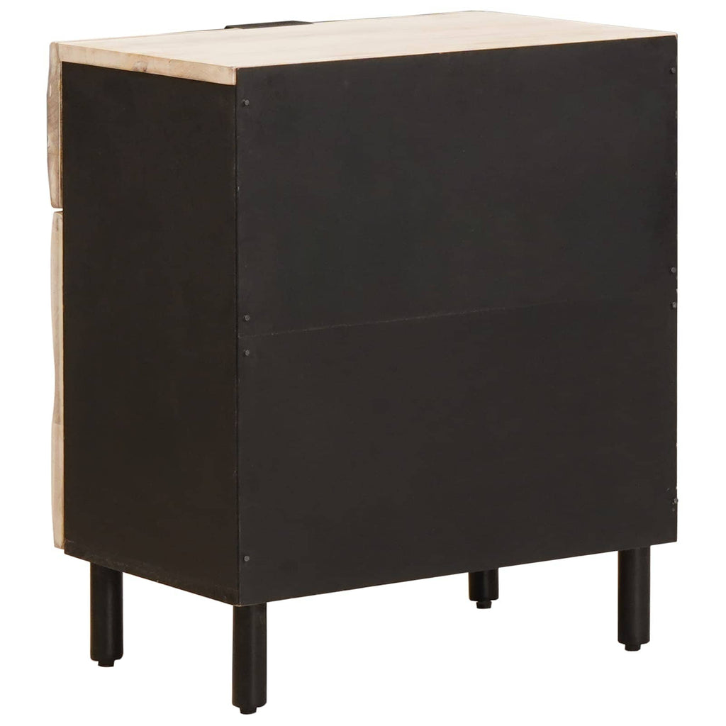 Nachttisch mit Schubladen Weiß 50 x 33 x 60 cm Massivholz Mango