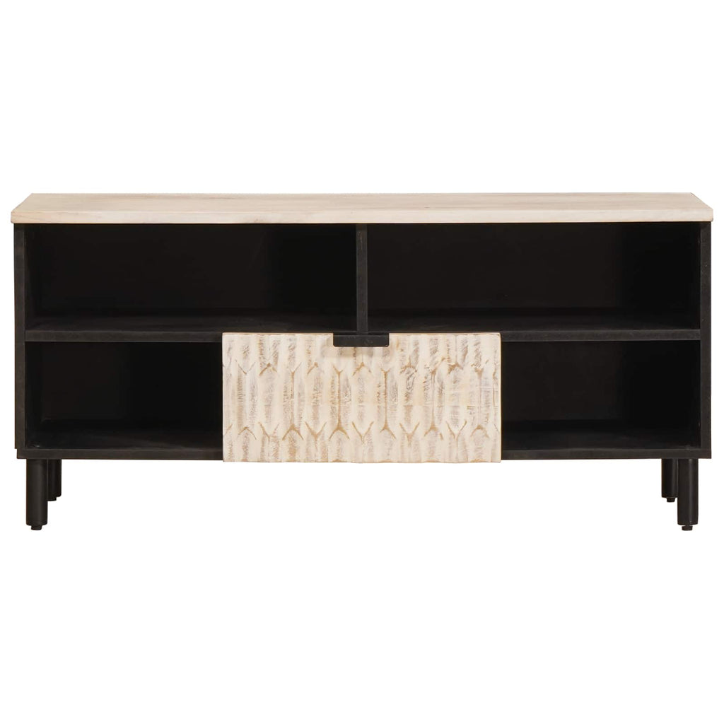 TV-Schränk Weiße gewaschene Oberfläche 100 x 33 x 46 cm